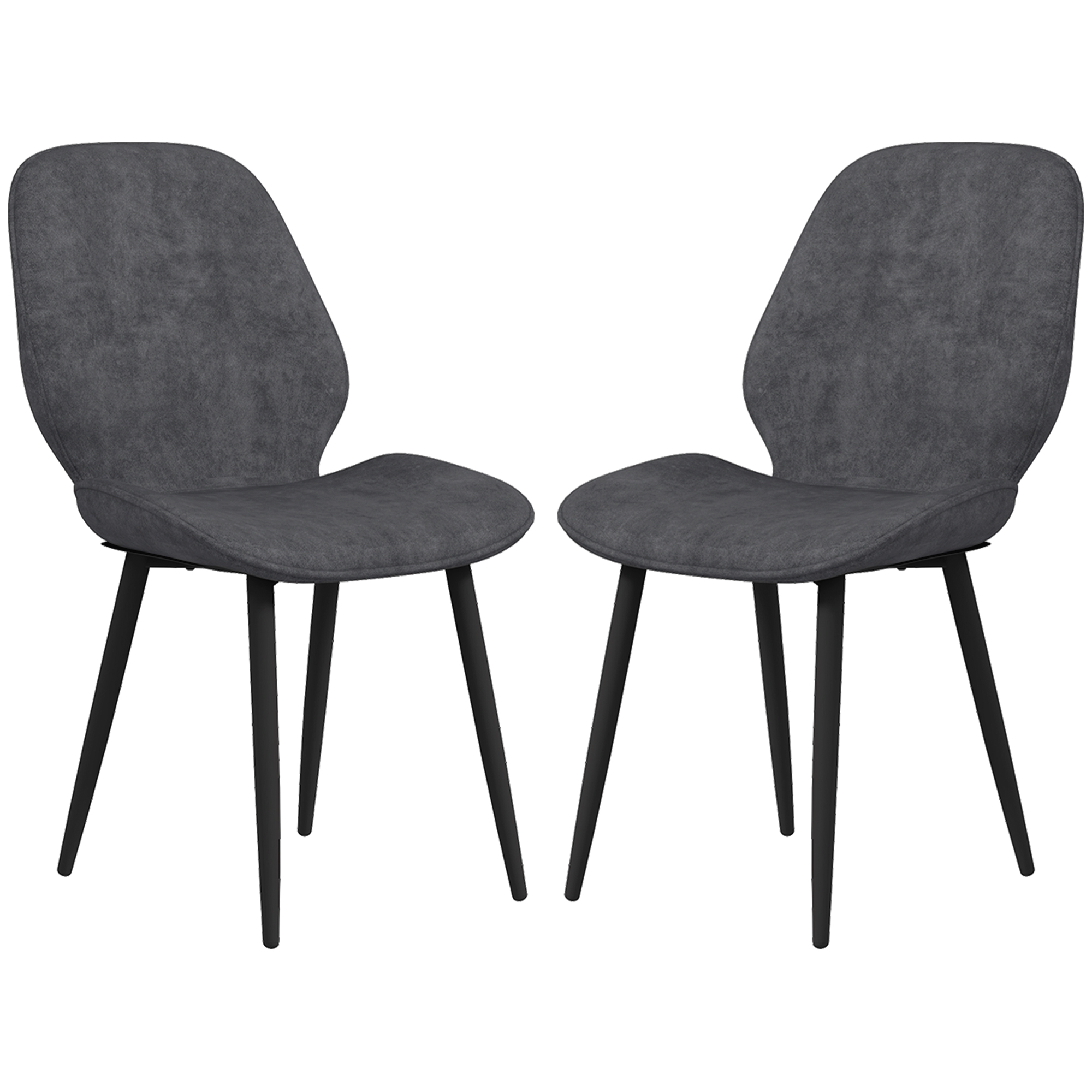 Velvet Dining Chairs, Set of 2 Dining Room Chairs with Metal Legs for Living Room, Dining Room, Grey - Life Essentials
