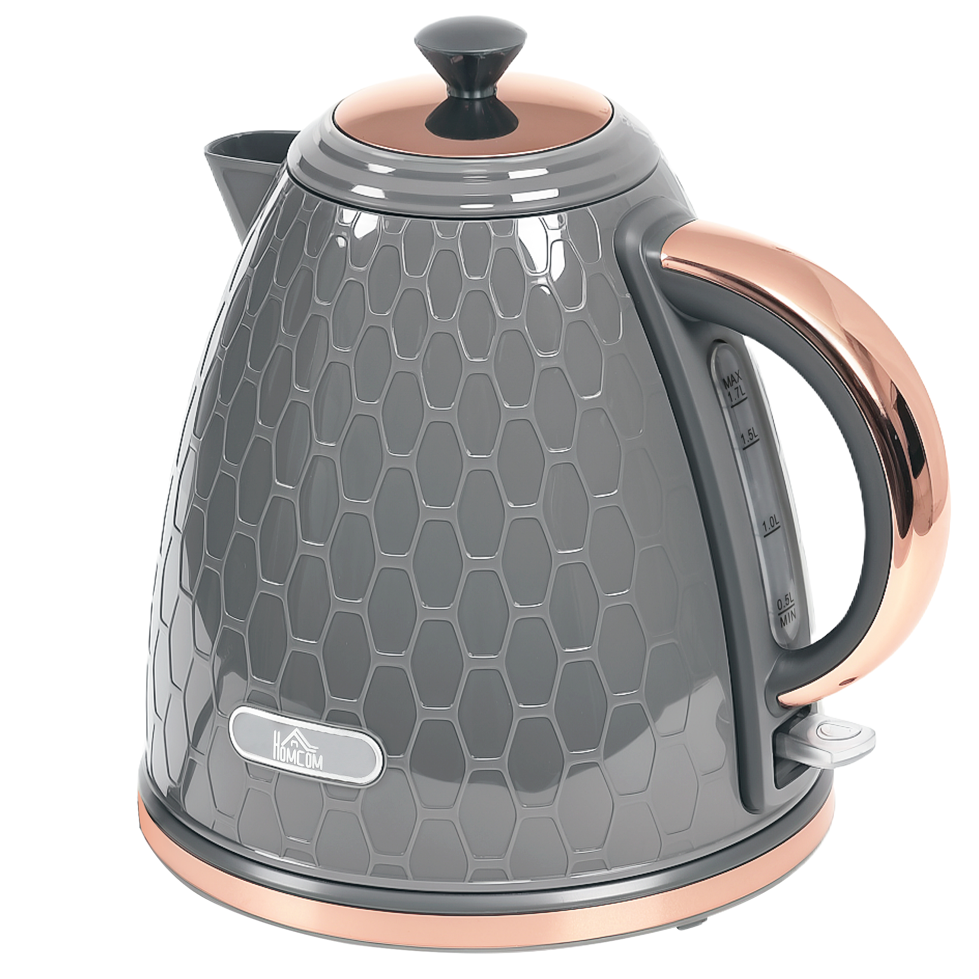 HERON 3kW Rapid Boil Honeycomb Kettle - Grey and Orange Gloss - Life Essentials