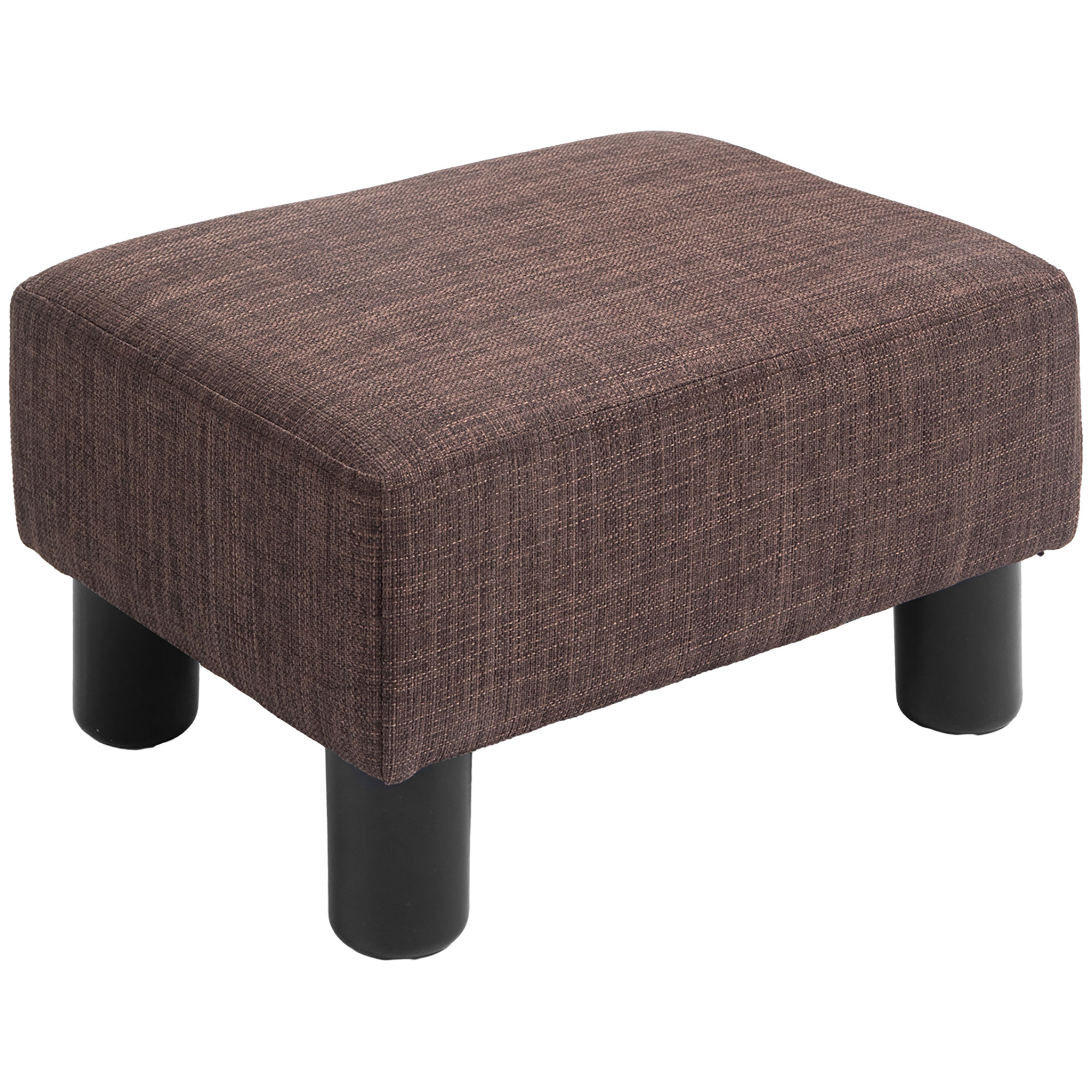Linen Fabric Footstool Ottoman Cube with 4 Plastic Legs - Life Essentials
