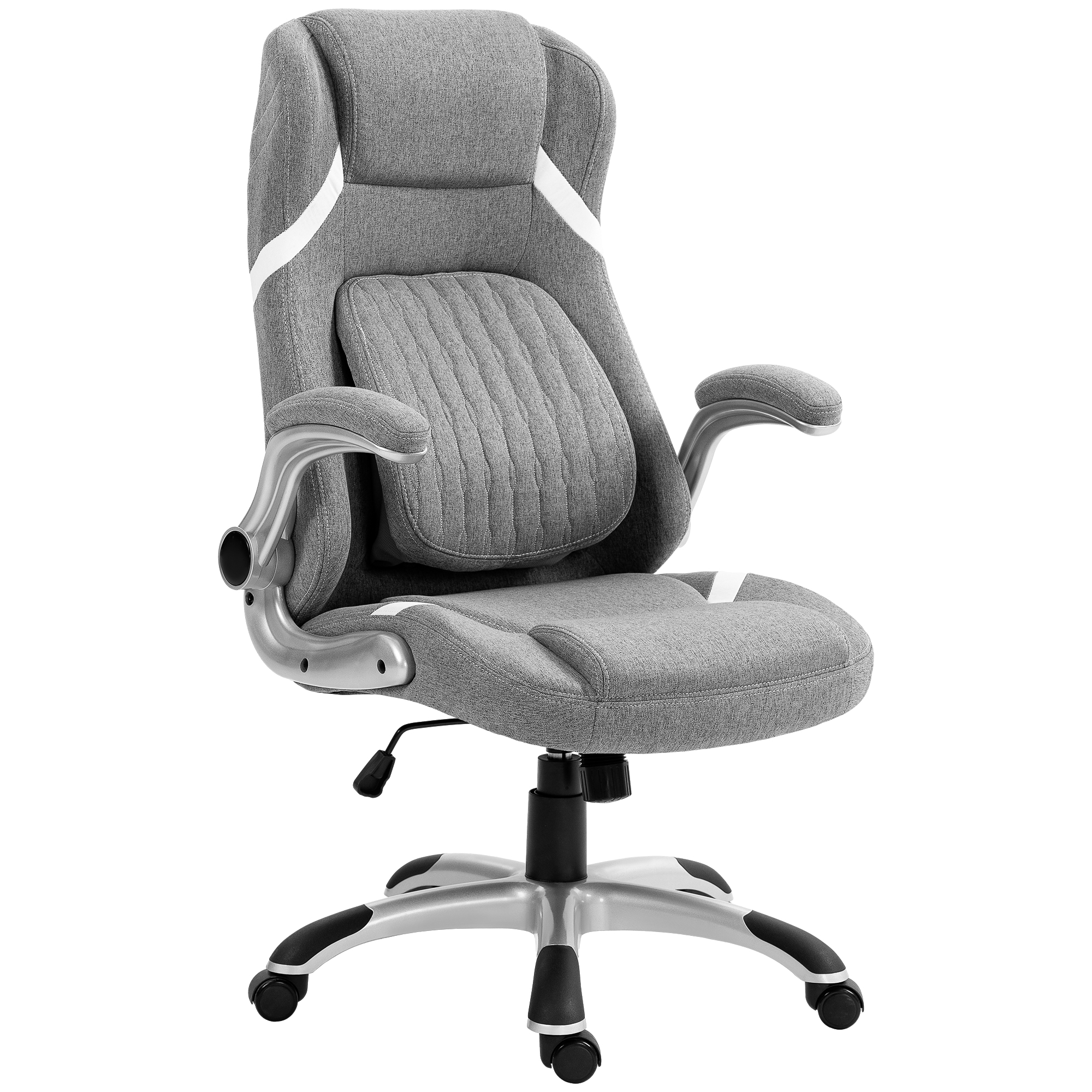 Preston Ergonomic Desk Chair Adjustable Height with Tension Armrests - Grey - Life Essentials