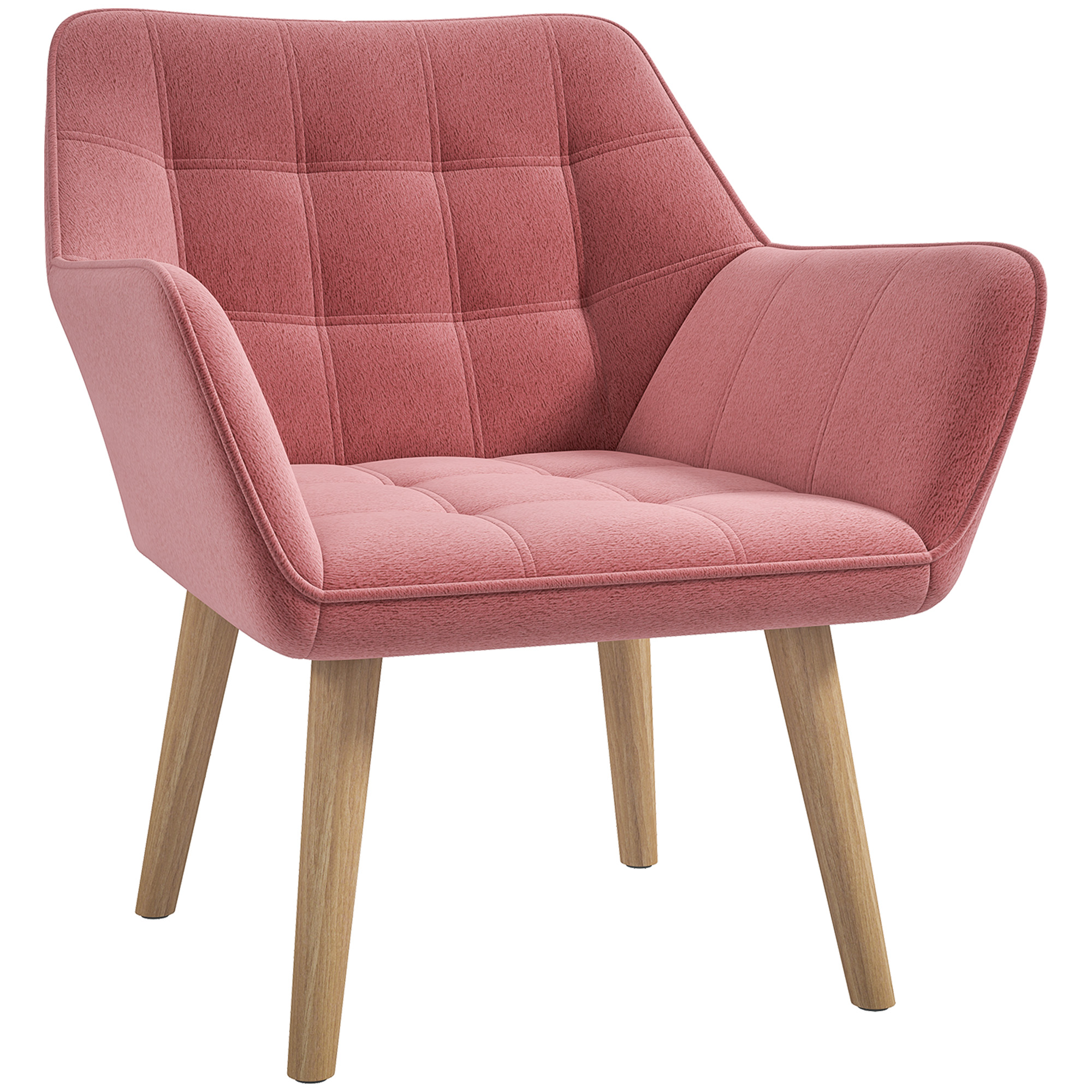 Armchair - Accent Chair with Wide Arms Pink 67cm - Life Essentials