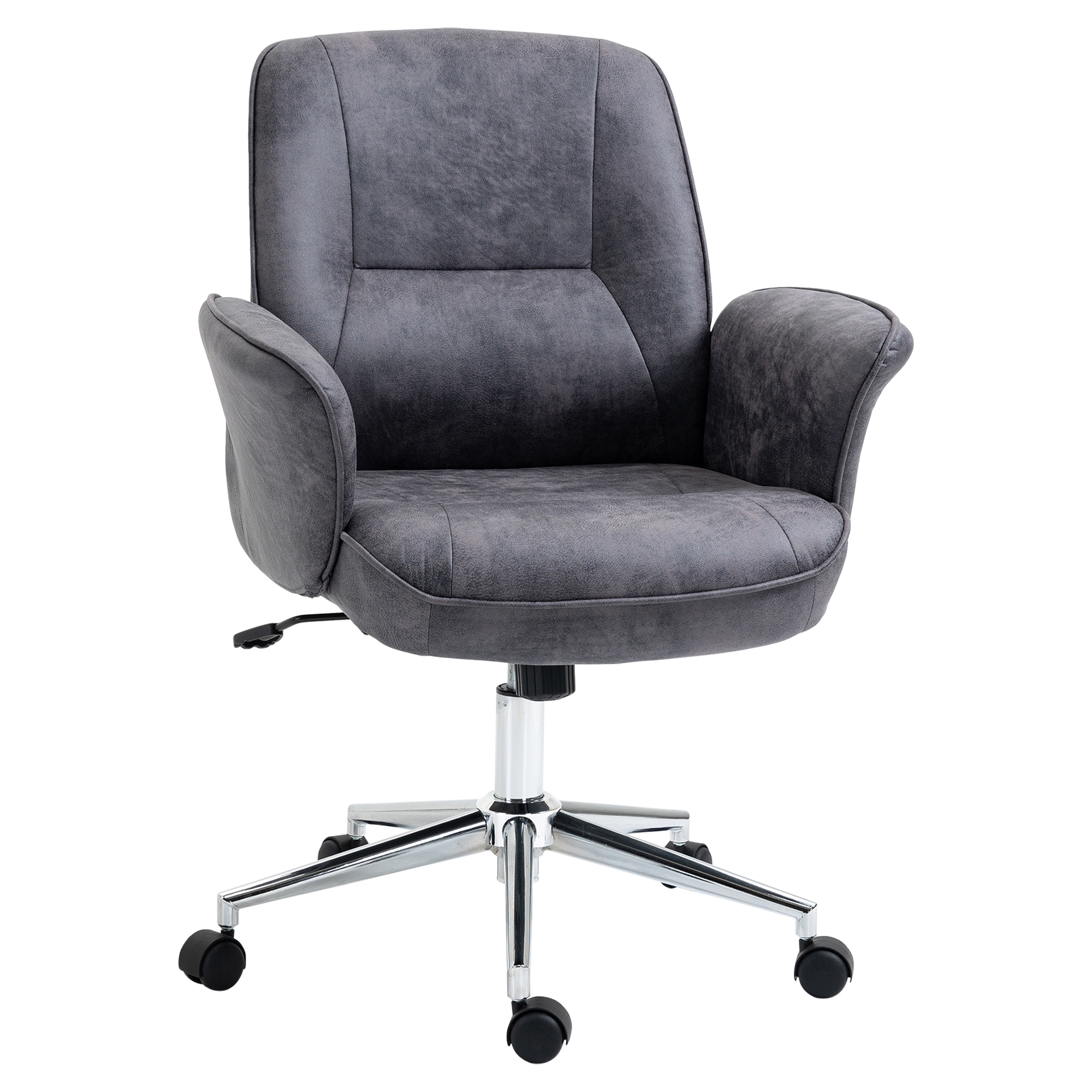 Vinsetto Swivel Computer Office Chair Mid Back Desk Chair for Home Study Bedroom, Charcoal Grey - Life Essentials