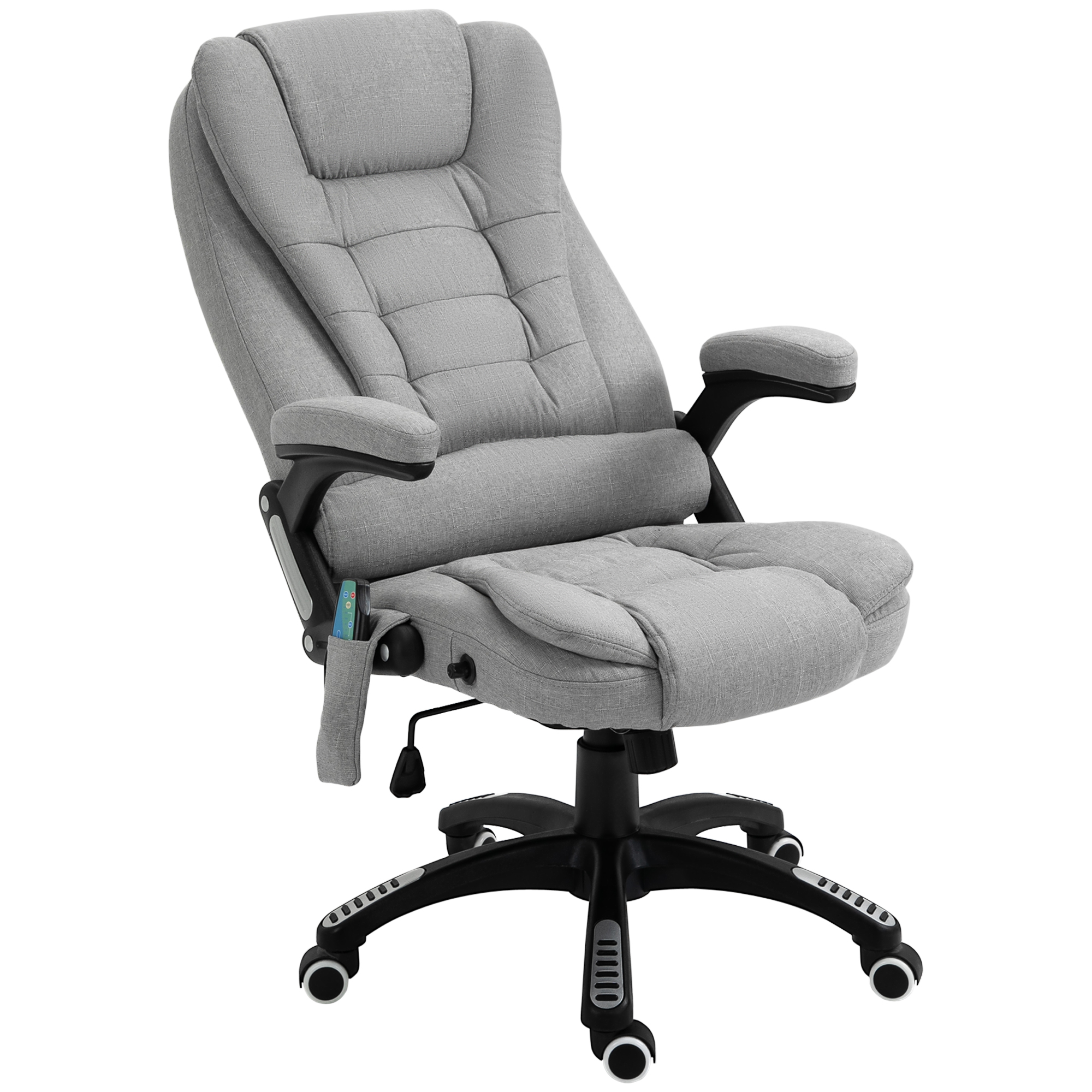 Office Chair with Massager High Back Ergonomic Design with Heated Padded and 360° Swivel Base for Home Office, Gaming, Light Grey - Life Essentials