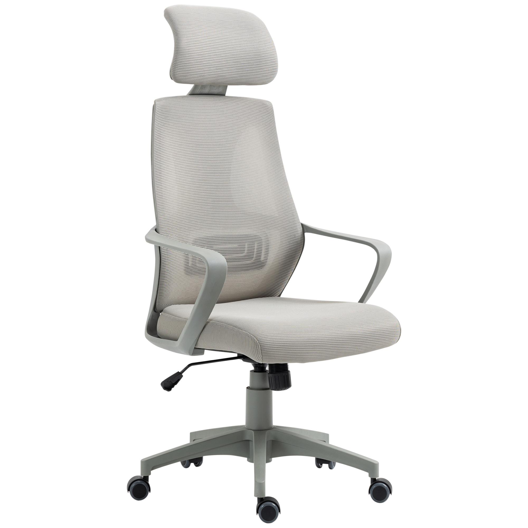 Vinsetto Ergonomic Office Chair w/ Wheel, High Mesh Back, Adjustable Height Home Office Chair - Grey - Life Essentials