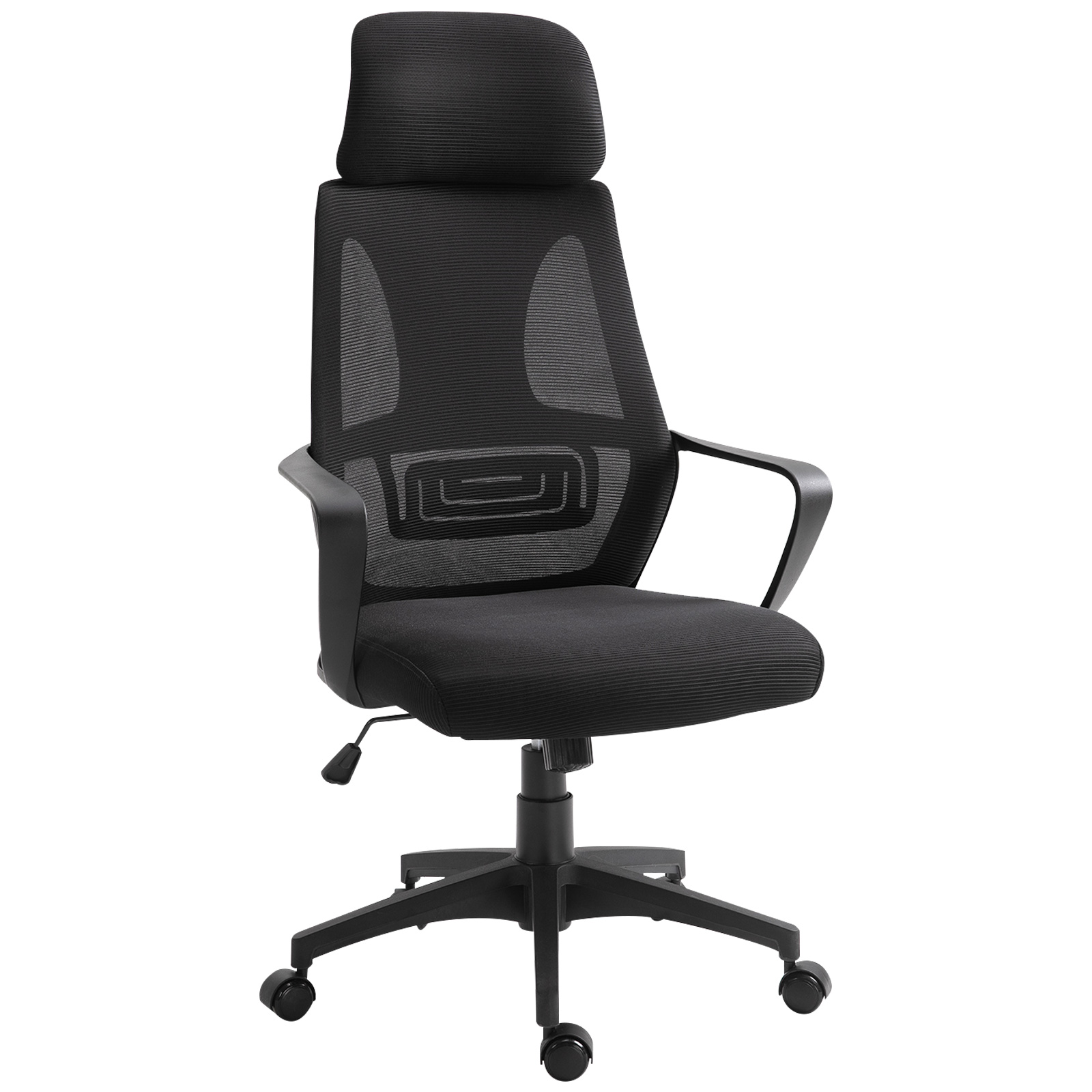 Vinsetto Ergonomic Office Chair w/ Wheel, High Mesh Back, Adjustable Height Home Office Chair - Black - Life Essentials