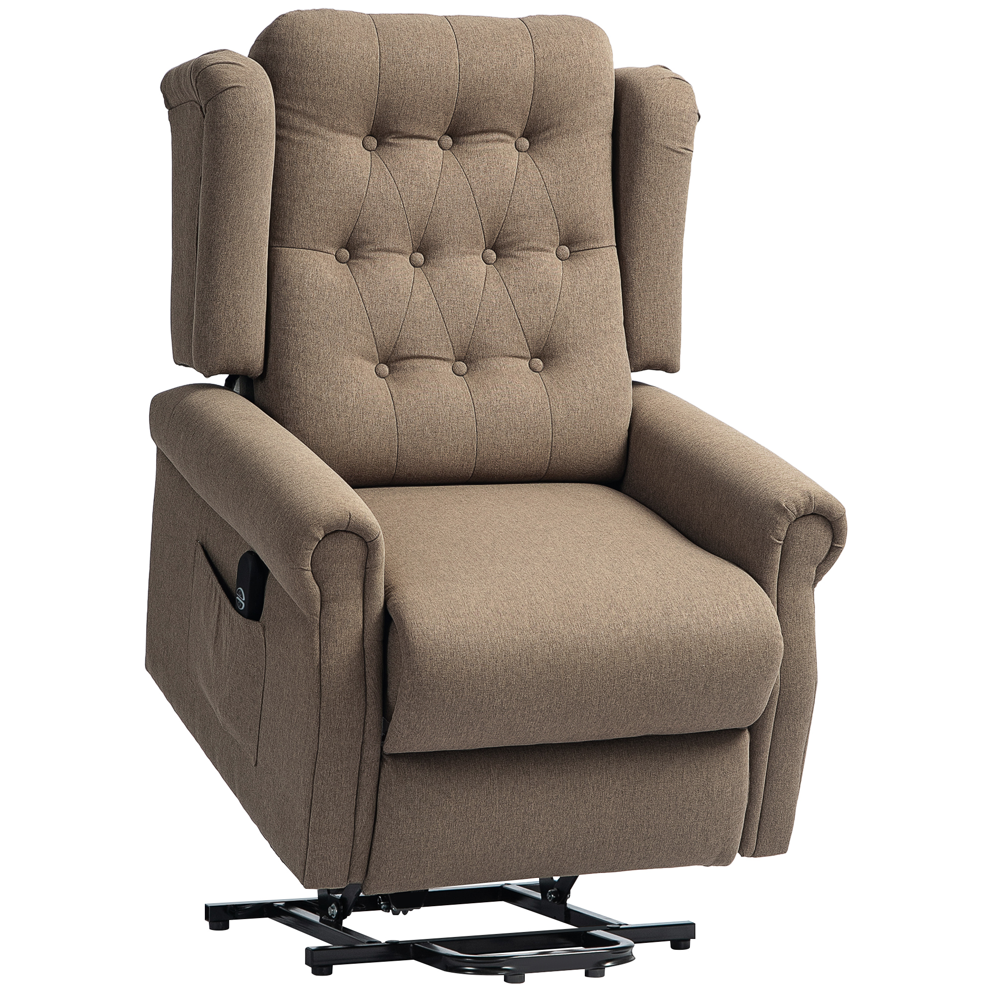 HERON 45deg Lifting Riser and Recliner Armchair - Dark Brown - Life Essentials