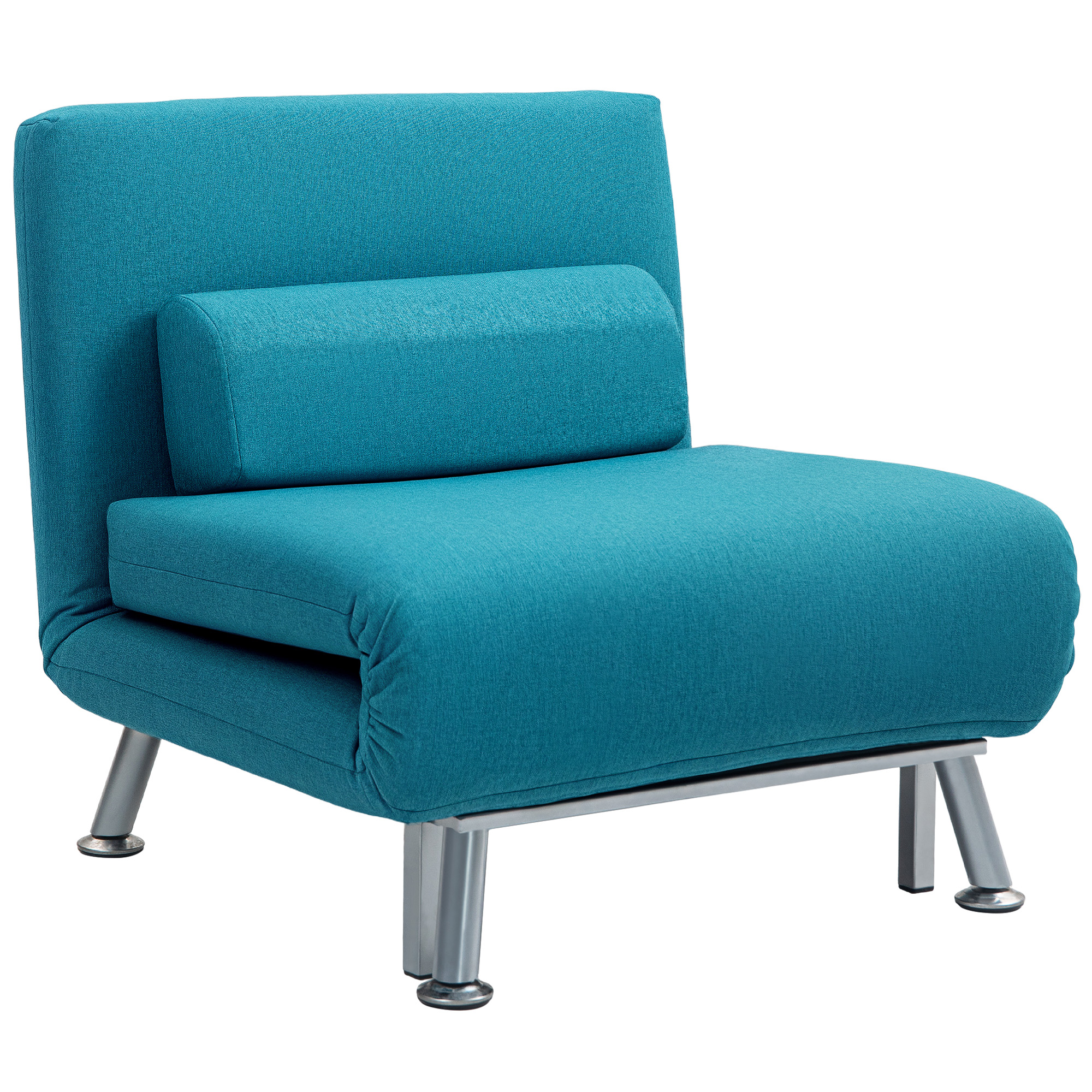 HERON Single Linen-Feel Sleeper Chair - Dark Blue - Life Essentials