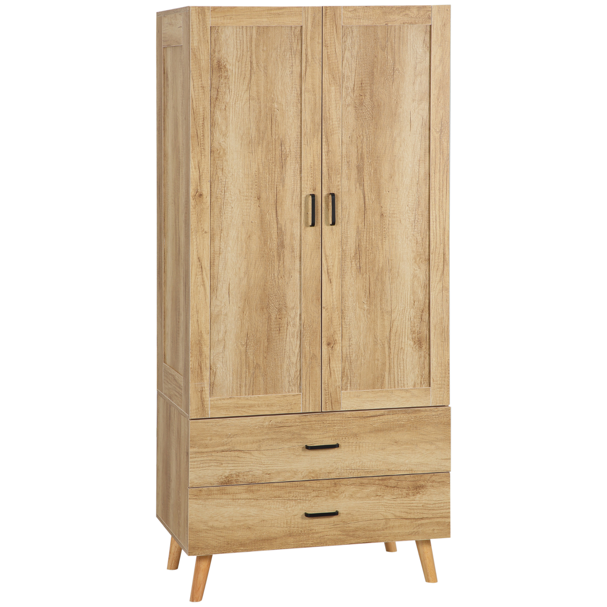 Wardrobe - HERON 2 Door Wardrobe Natural 80cm - Life Essentials