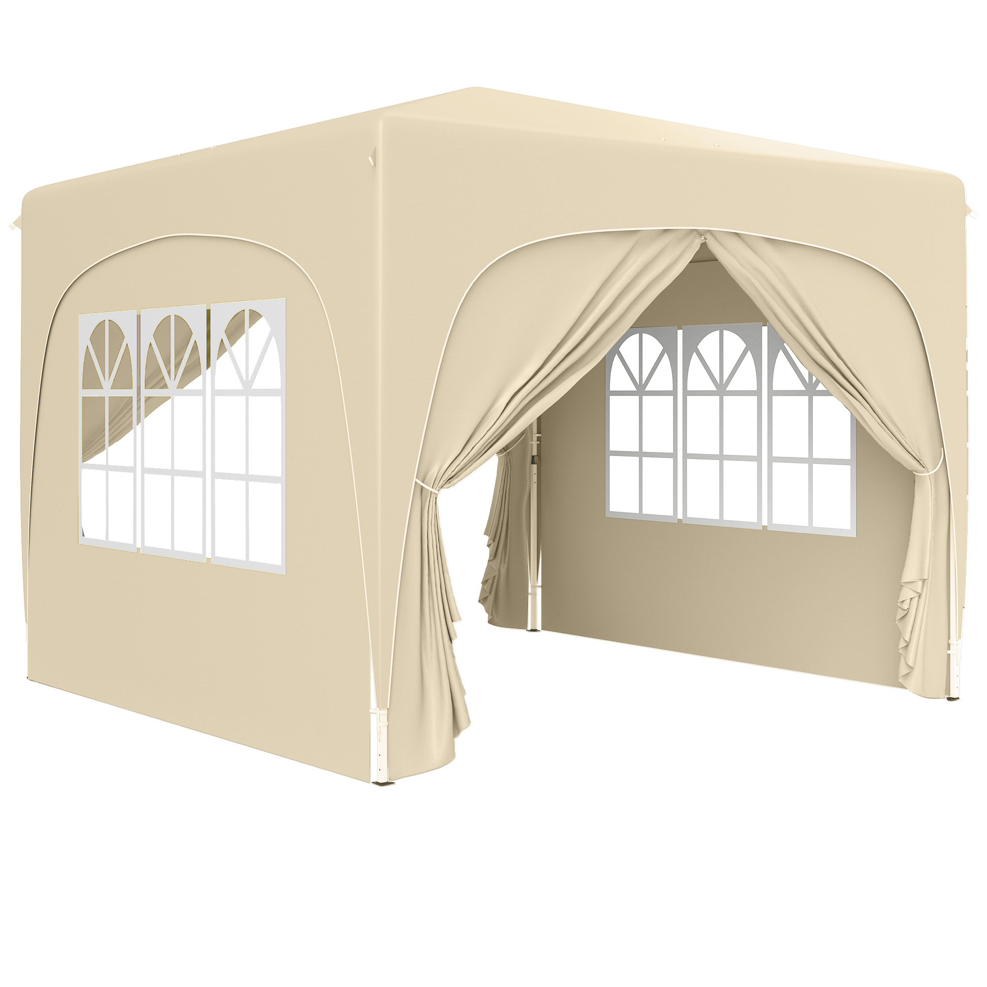 SUNVISTA 3 x 3m Pop-Up Gazebo Shelter, with Accessories - Sand - Life Essentials