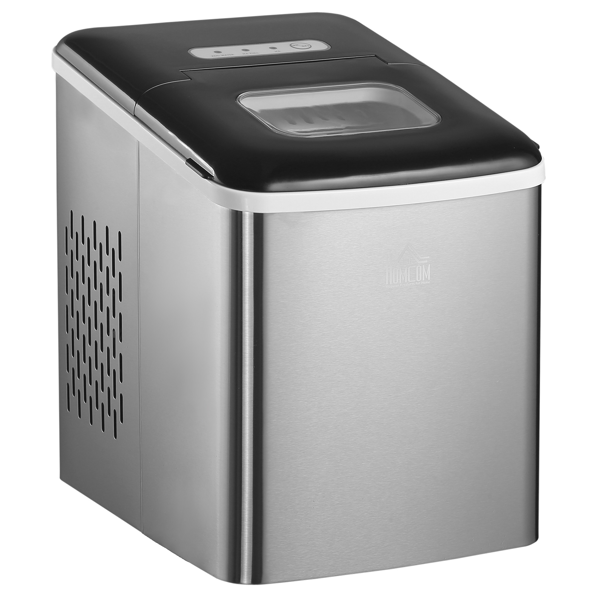 1.8L Mini Countertop Ice Machine - Silver and Black - Life Essentials