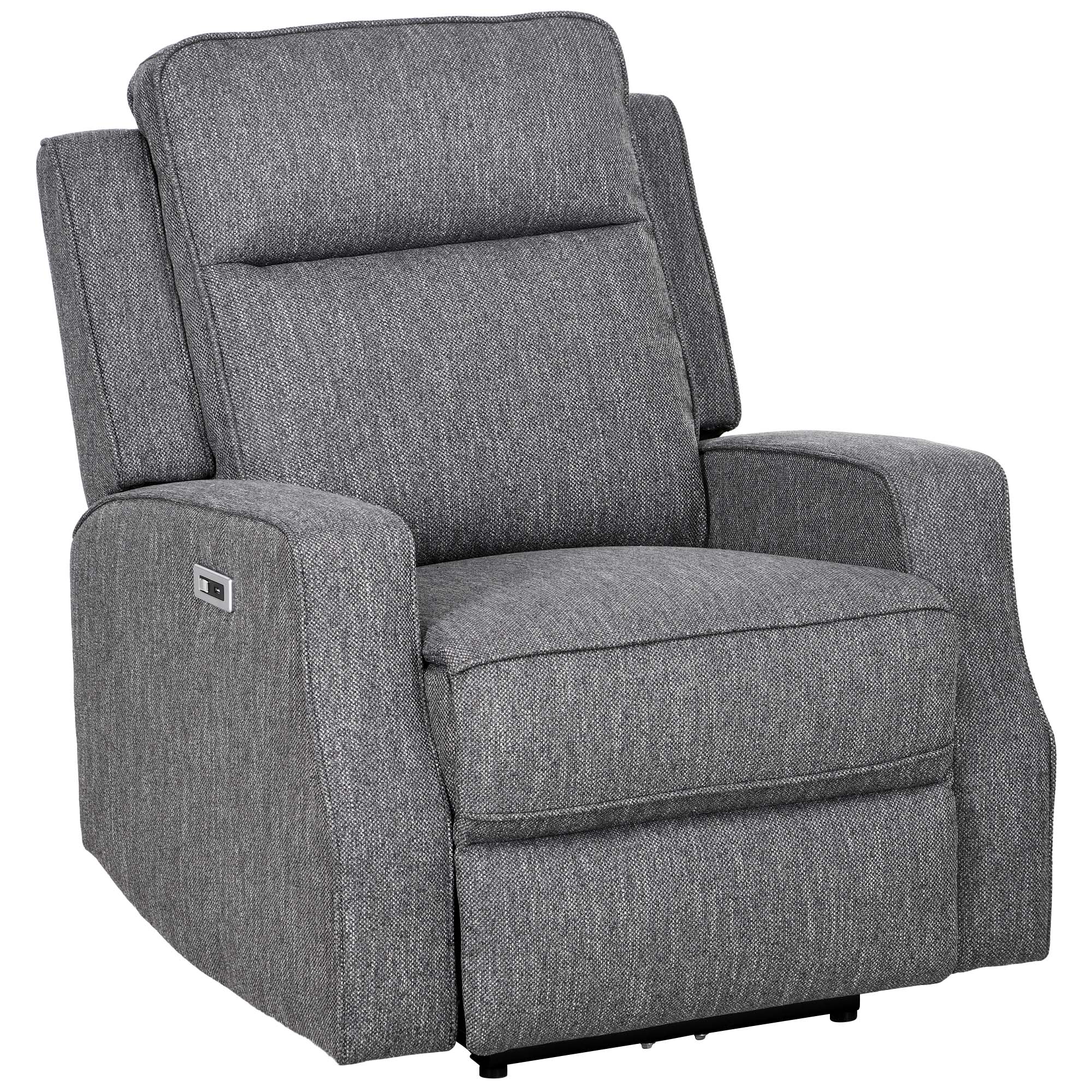 Scott Electric Recliner Armchair with USB Port - Charcoal Grey - Life Essentials
