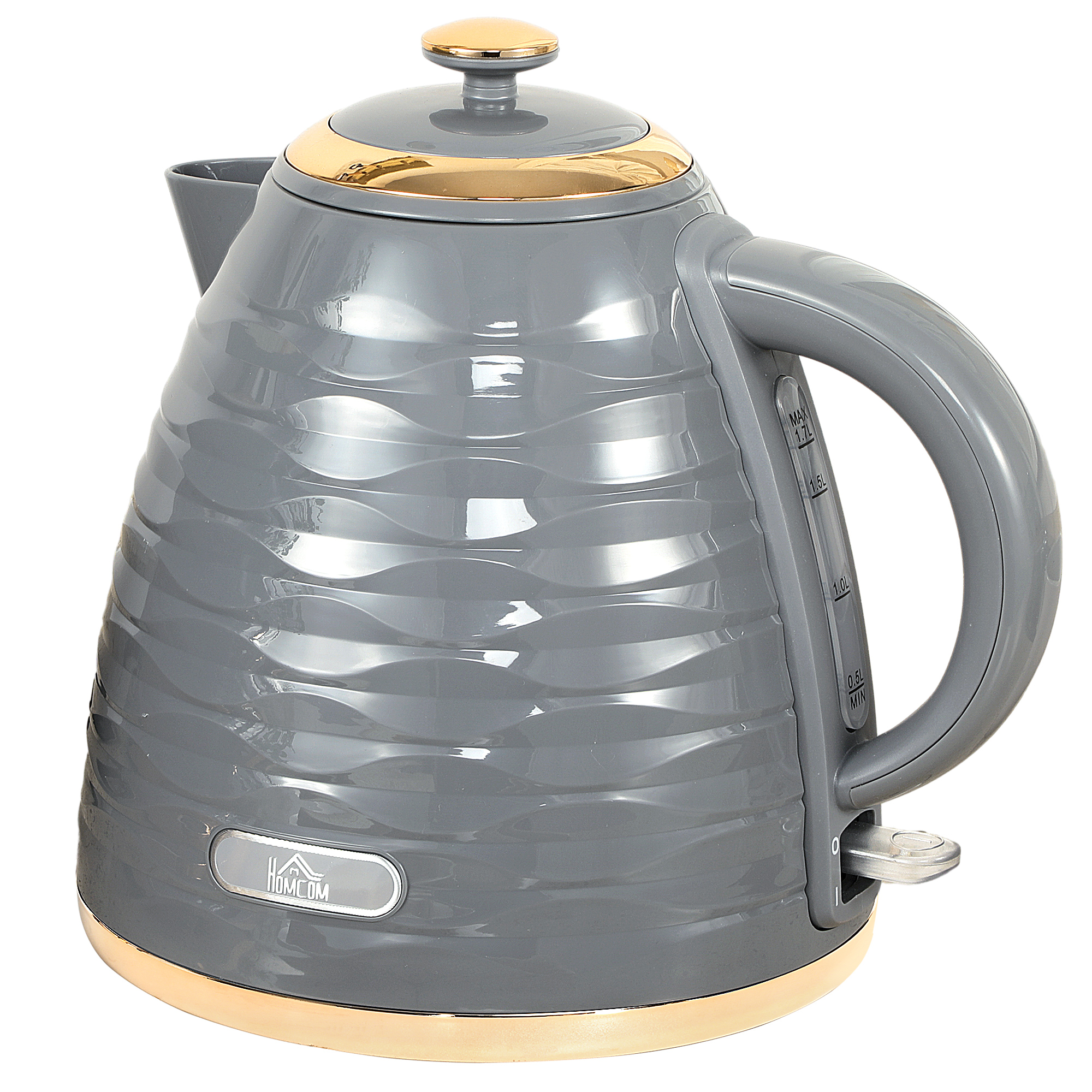 HERON 3kW Rapid Boil Honeycomb Kettle - Grey and Yellow Gloss - Life Essentials