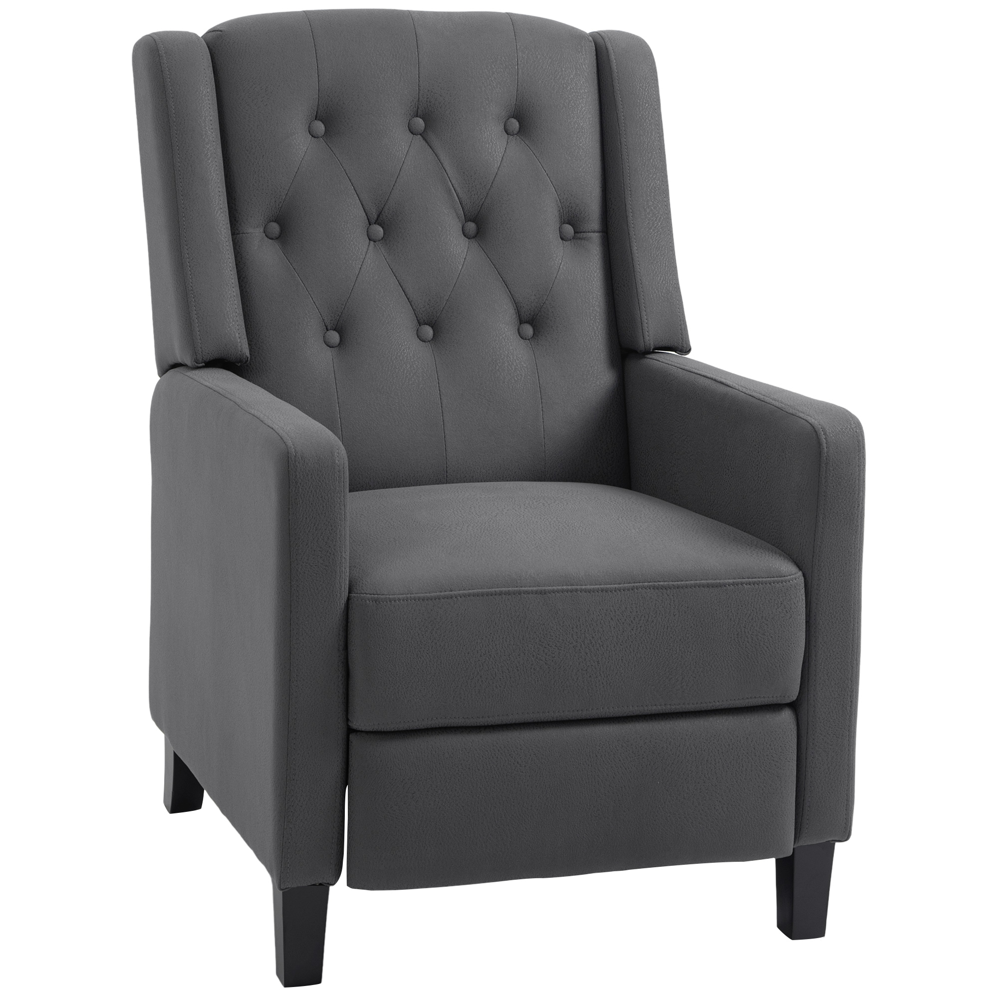 Wingback Recliner Chair with Leg Rest - Deep Grey - Life Essentials
