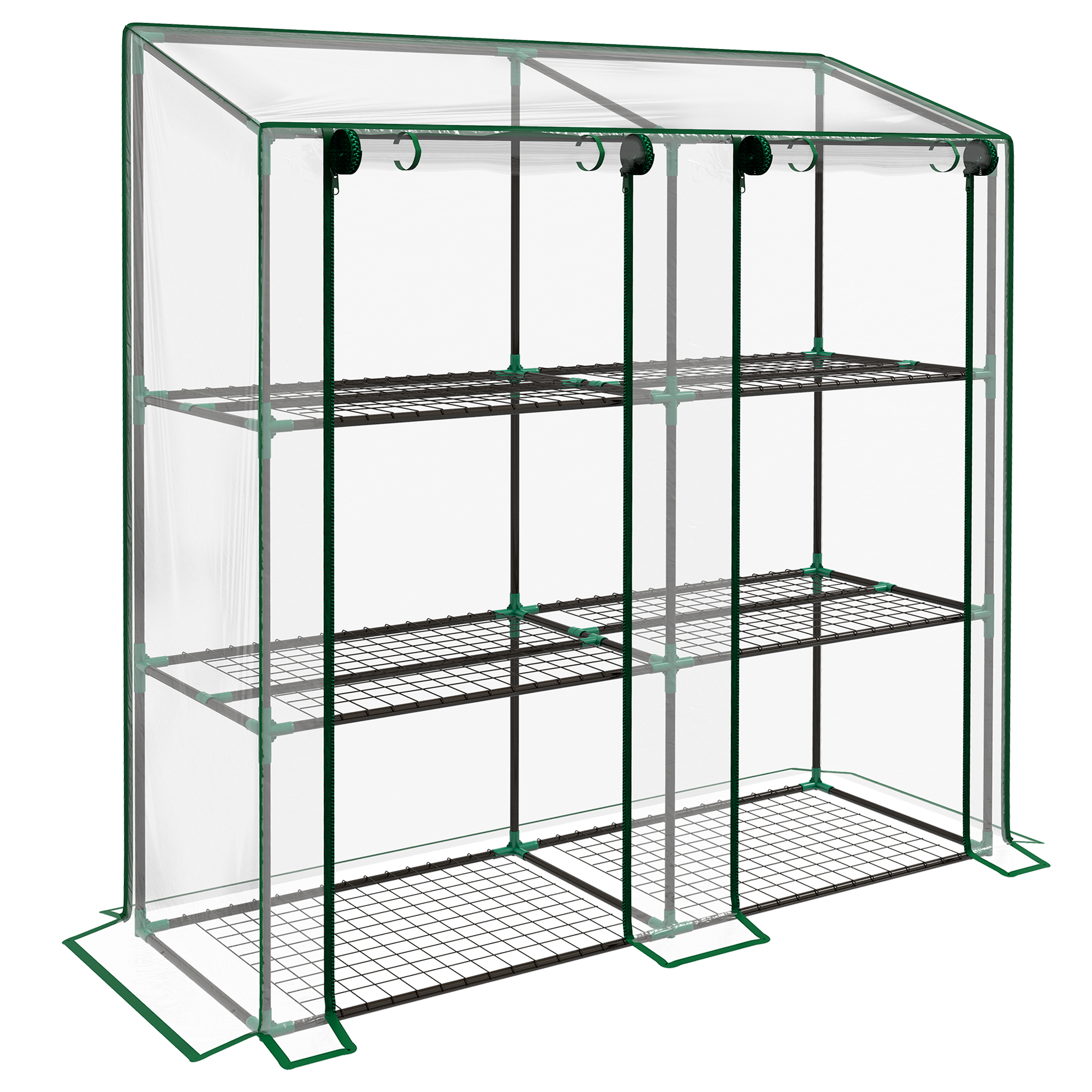 3 Tier 6 Wire Shelves Reinforced Mini Greenhouse, Clear - Life Essentials