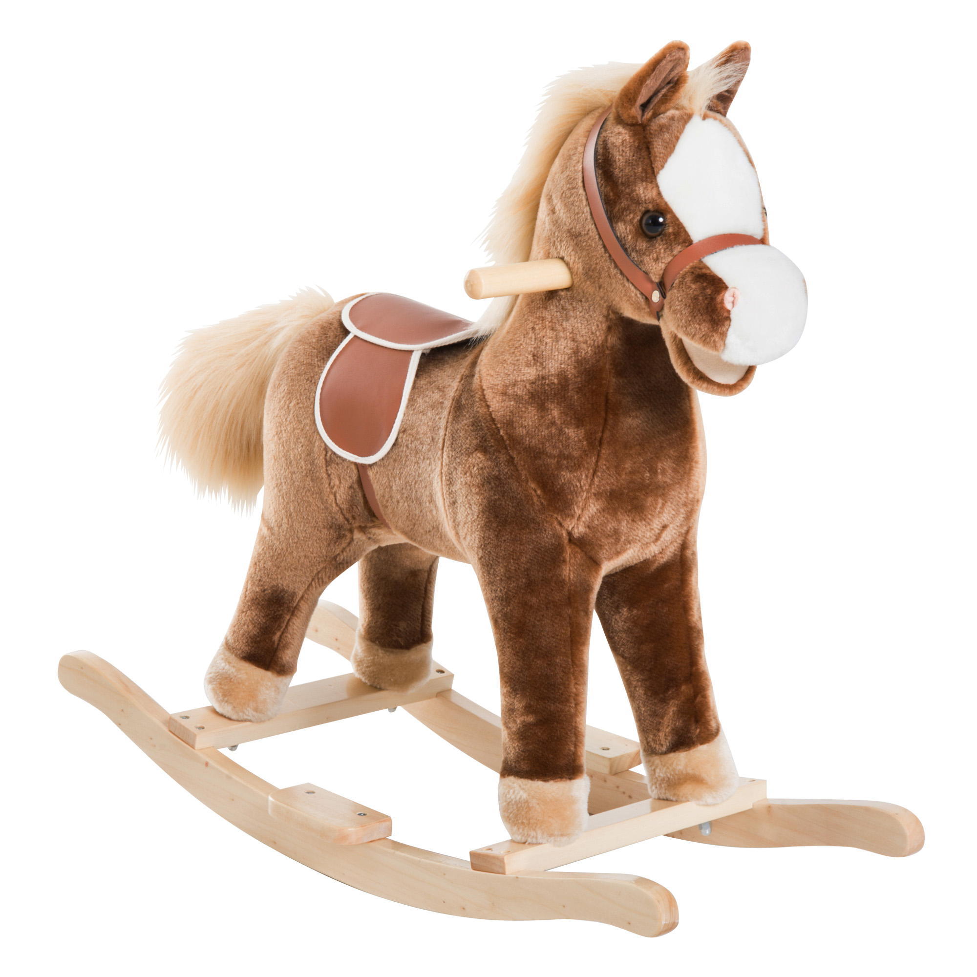 Kids Plush Rocking Horse-Brown - Life Essentials