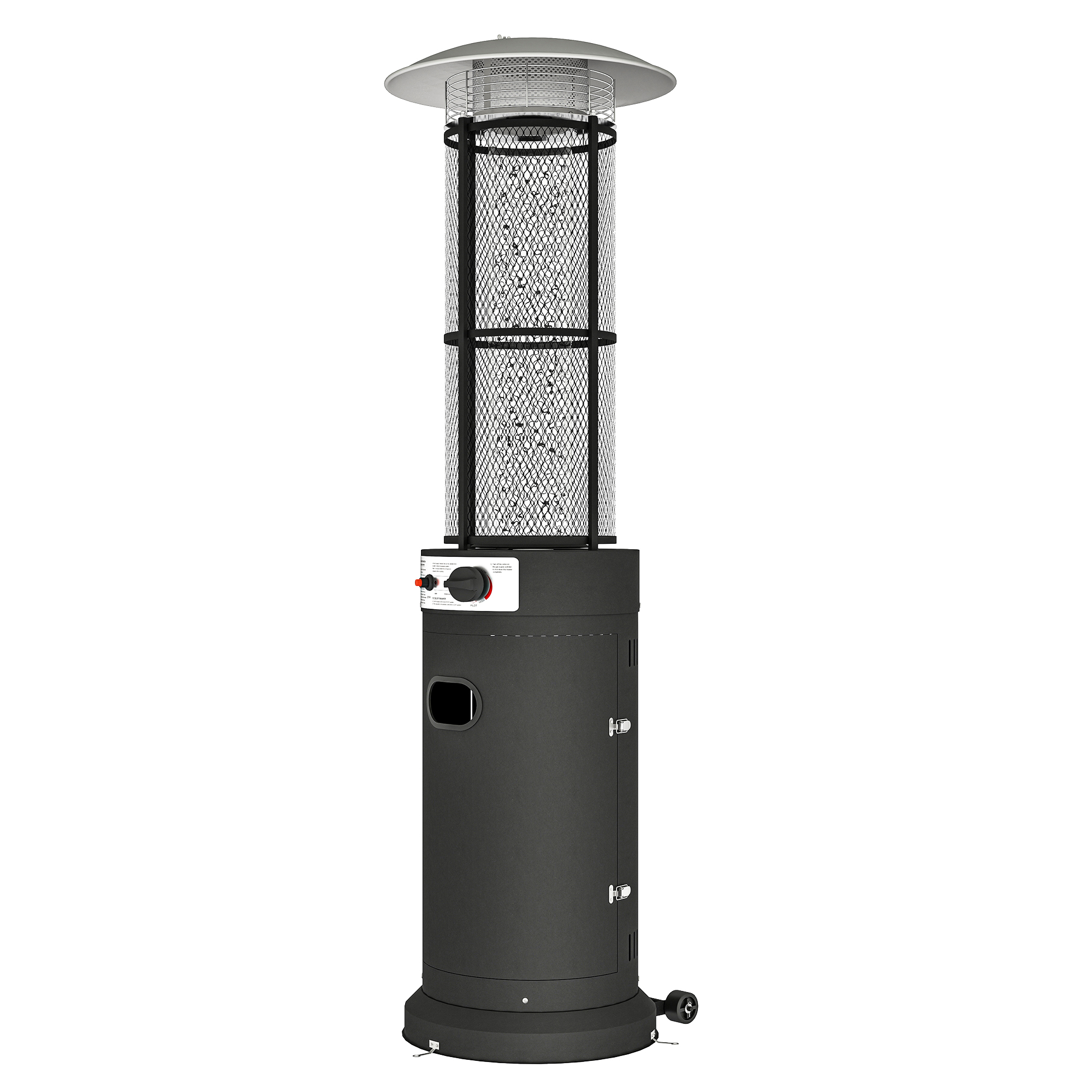 SUNVISTA 11KW Gas Patio Heater with Adjustable Flame, Tip-Over Switch & Wheels, Black - Life Essentials