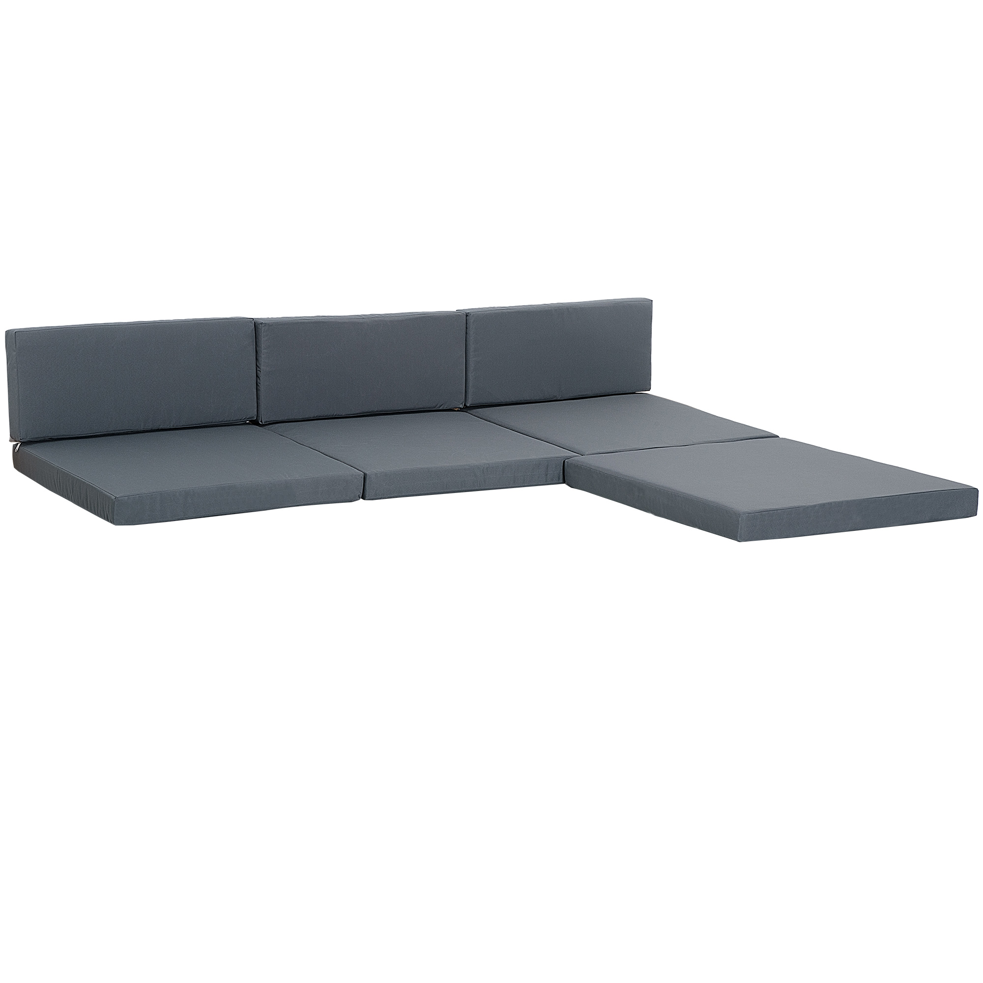 Outdoor Cushion Pad Set for Rattan Furniture, 7 Piece Garden Furniture Cushions, Patio Conversation Set Cushions, Lightweight, Grey - Life Essentials