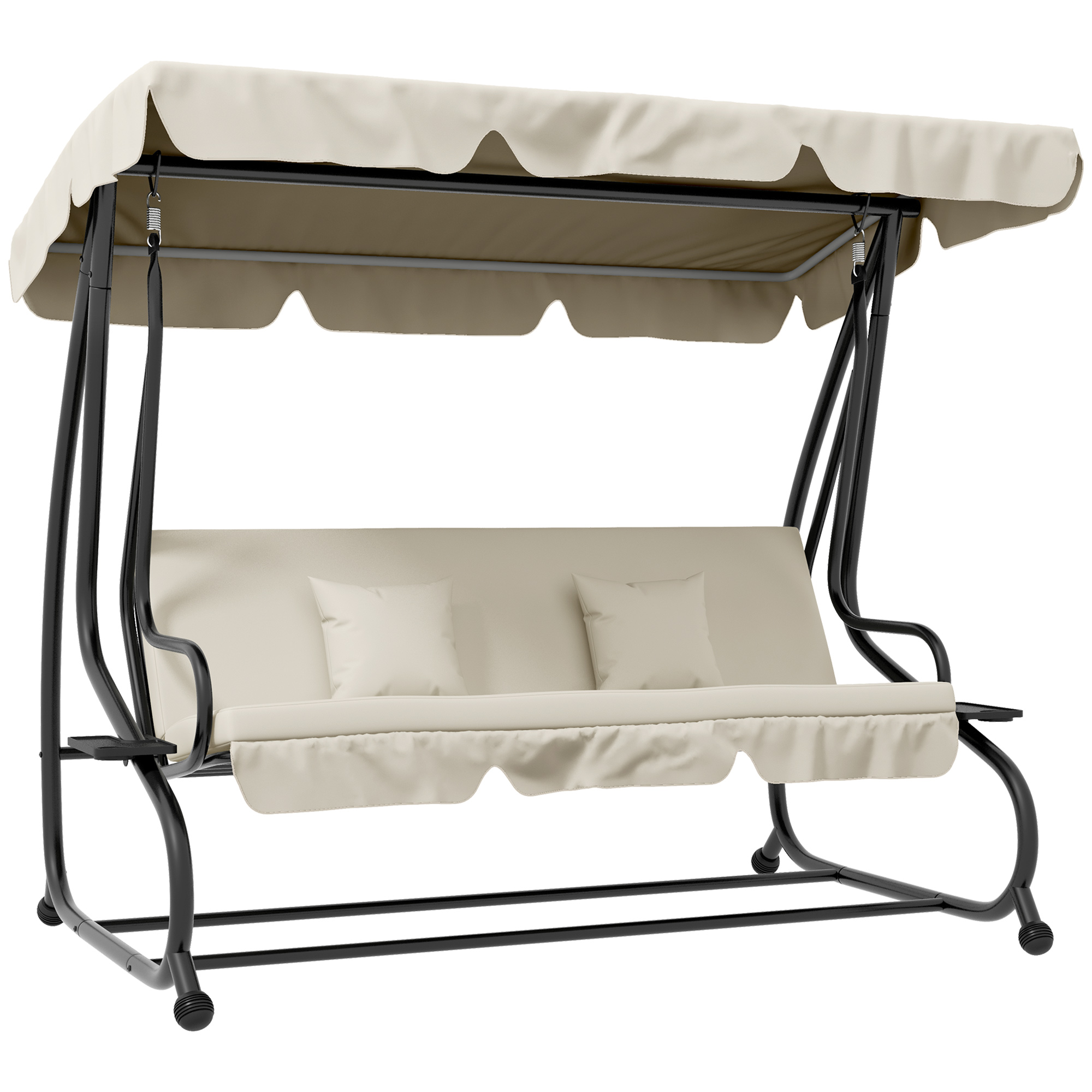 SUNVISTA Convertible Three-Seater Swing Chair Bed - Cream - Life Essentials