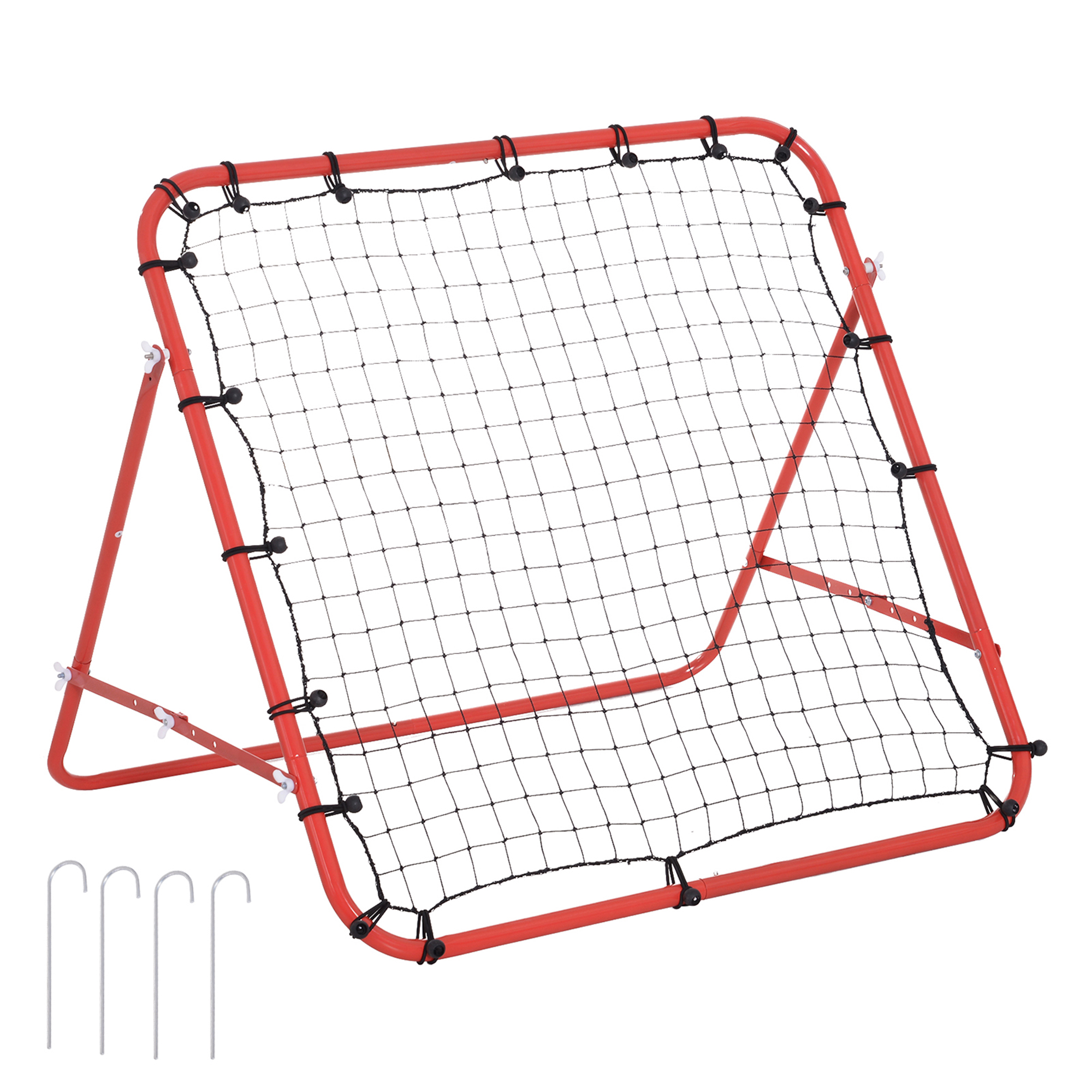 Rebounder Net W/PE Mesh Metal Tube, 96W x 80D x 96Hcm- Red and Black - Life Essentials