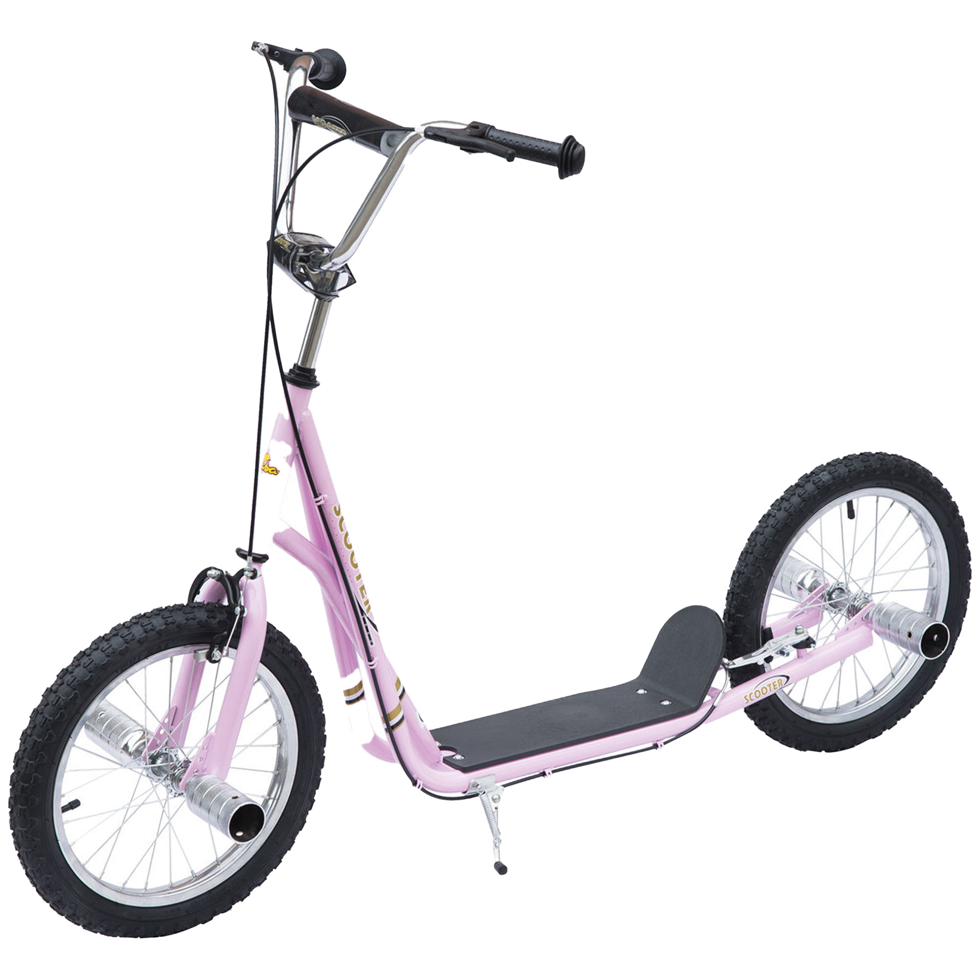 Youth Scooter Adult Teen Push Scooter Kids Children Stunt Scooter Bike Bicycle Ride On 16" Pneumatic Tyres , Pink - Life Essentials