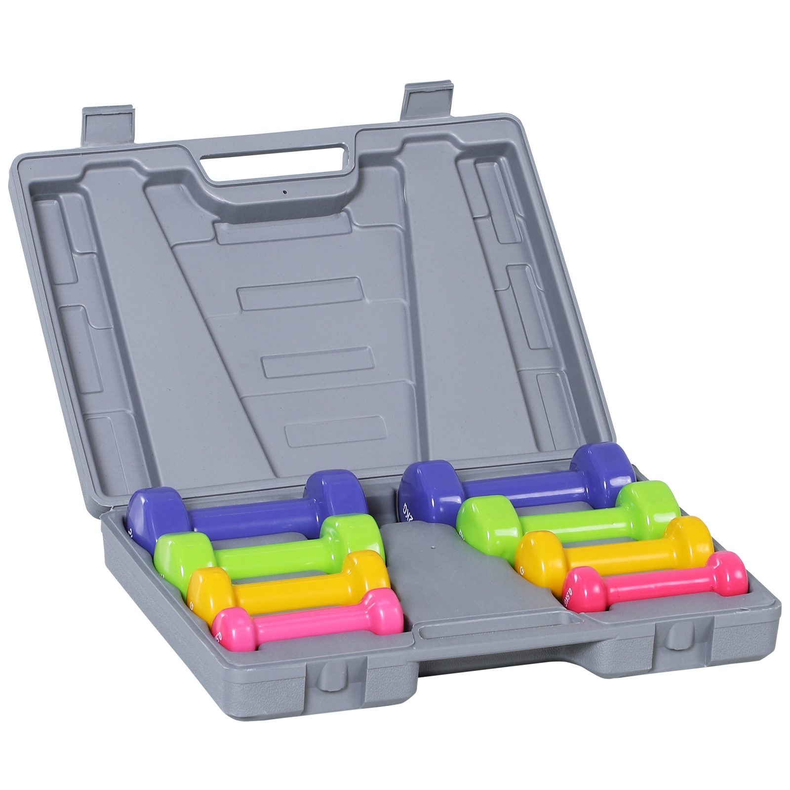 10kg Dumbbell Weights Set with Carry Case Multi Colour Premium Ladies Weight Lifting Set - Life Essentials