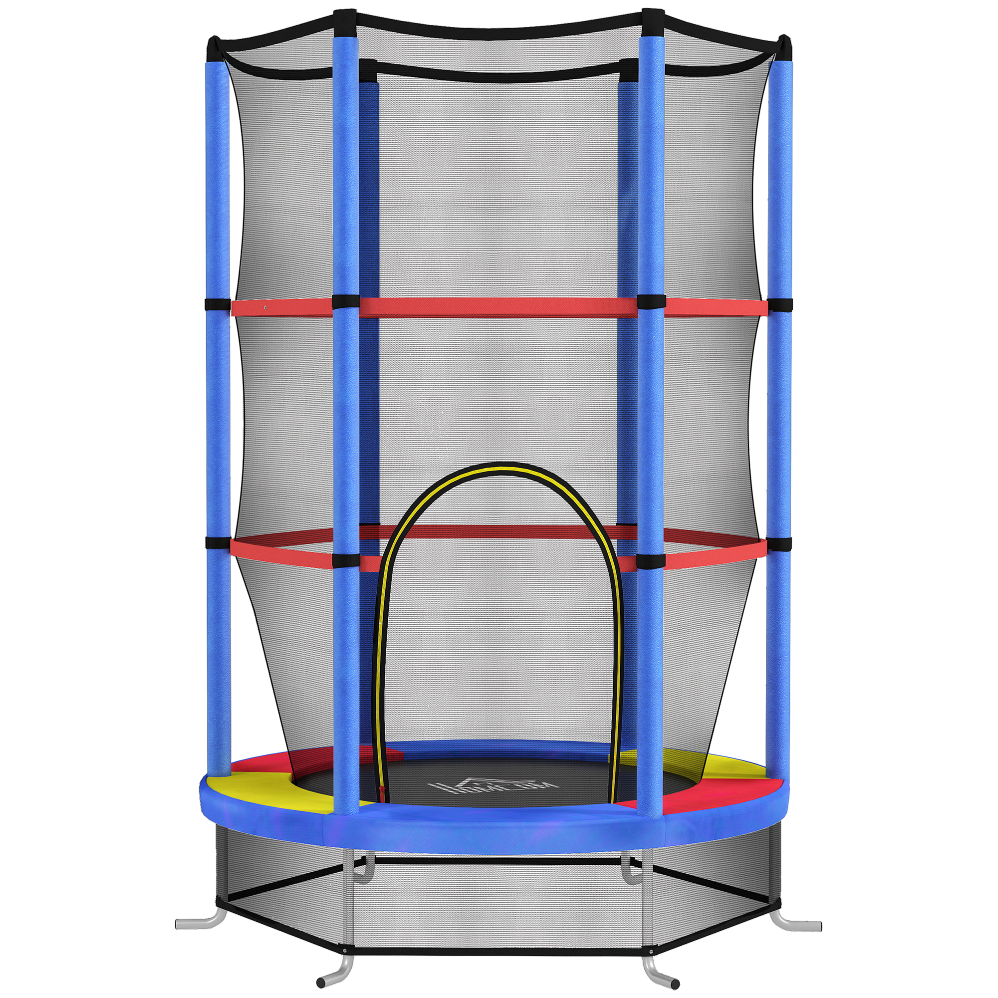 HERON Kids Trampoline, with Enclosure Net, Steel Frame, for Ages 3-6 Years - MultiColoured - Life Essentials