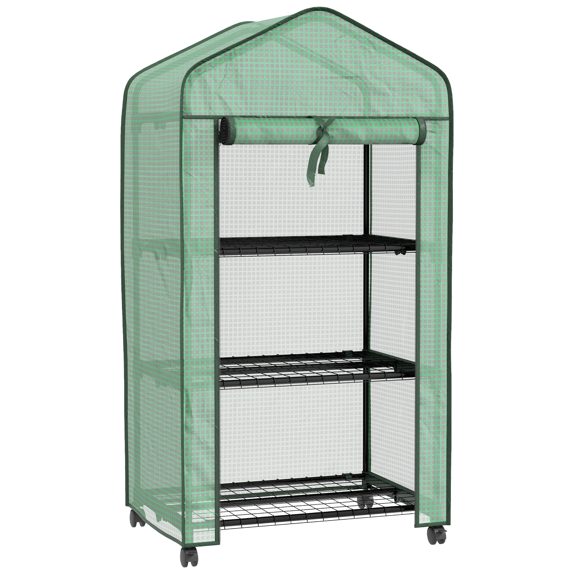 Garden Greenhouse - 3-Tier Mini Greenhouse Green 69cm - Life Essentials