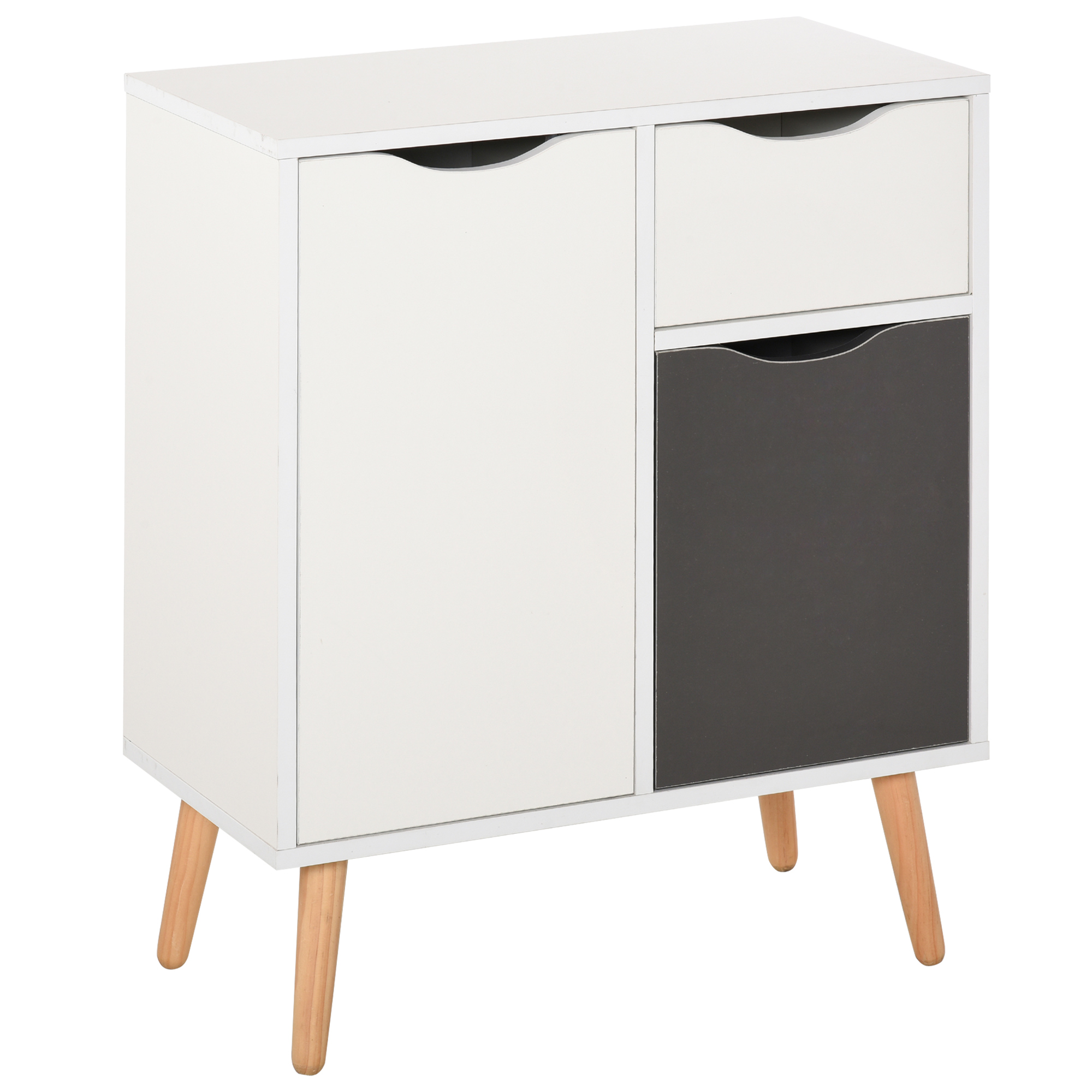 Floor Cabinet Storage Cupboard Sideboard with Drawer for Bedroom, Living Room, Entryway, Grey - Life Essentials