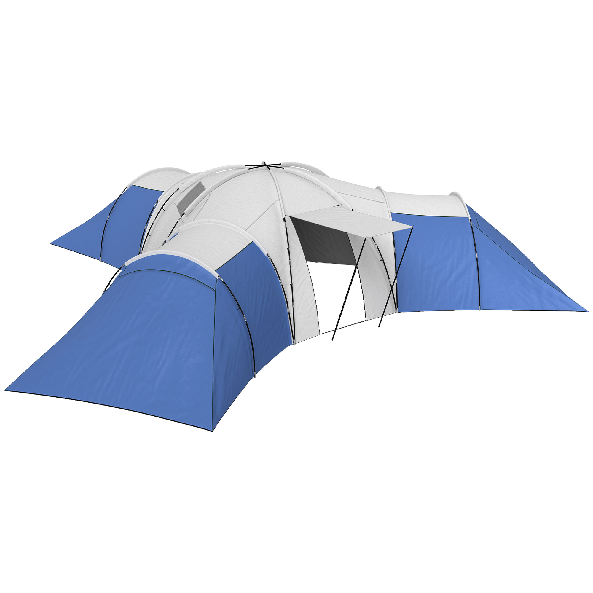 SUNVISTA 6-9 Man Tent with Bedrooms and Living Room, Accessories Included, Blue - Life Essentials