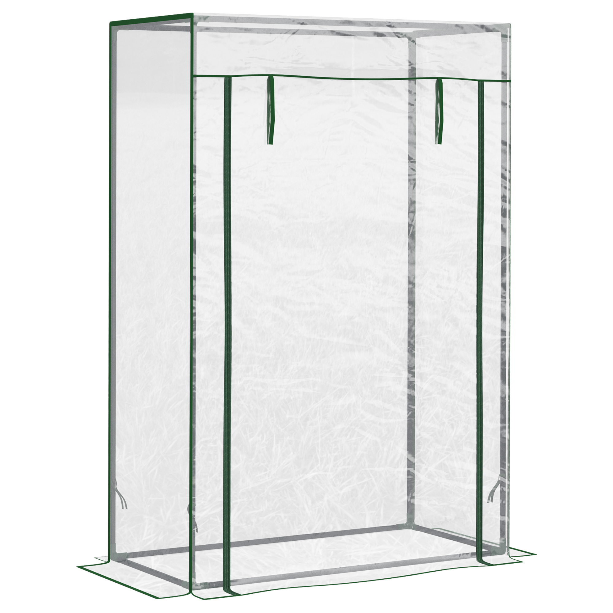 100 x 50 x 150cm Greenhouse Steel Frame PVC Cover with Roll-up Door Outdoor for Backyard, Balcony, Garden, Transparent - Life Essentials