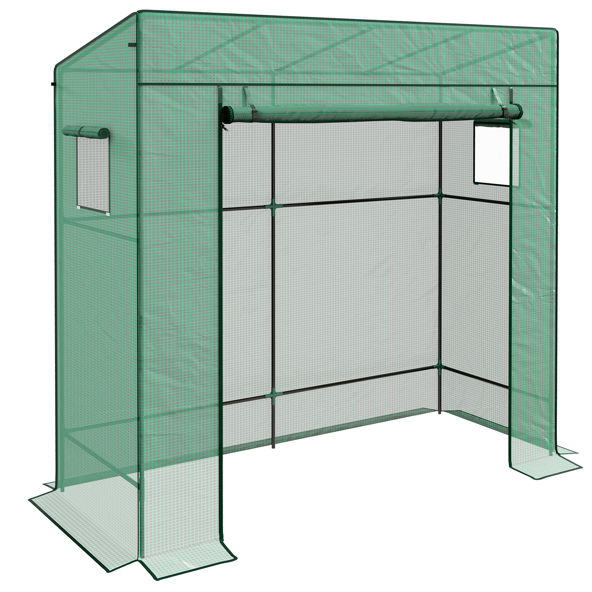 PE Cover Walk-in Outdoor Greenhouse, Green - Life Essentials