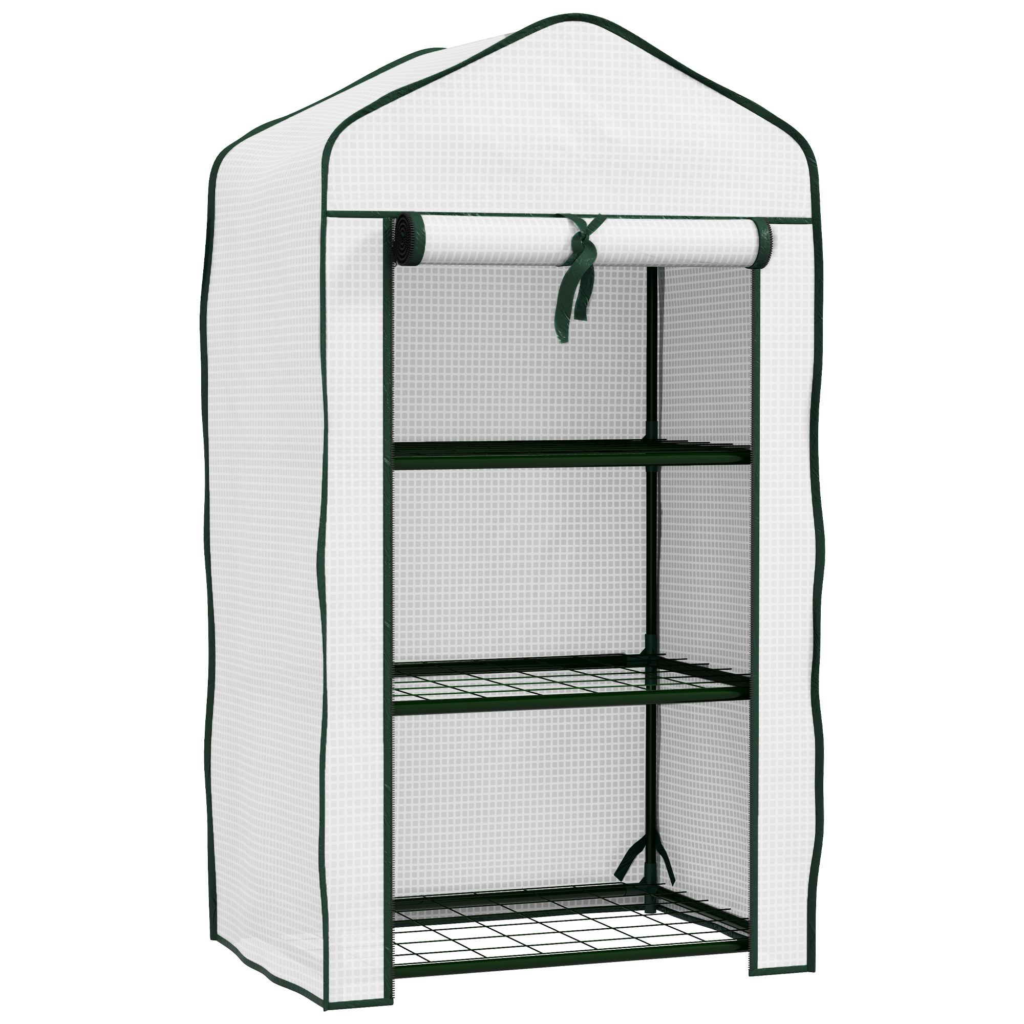 Garden Greenhouse - 3-Tier Mini Greenhouse White 59cm - Life Essentials