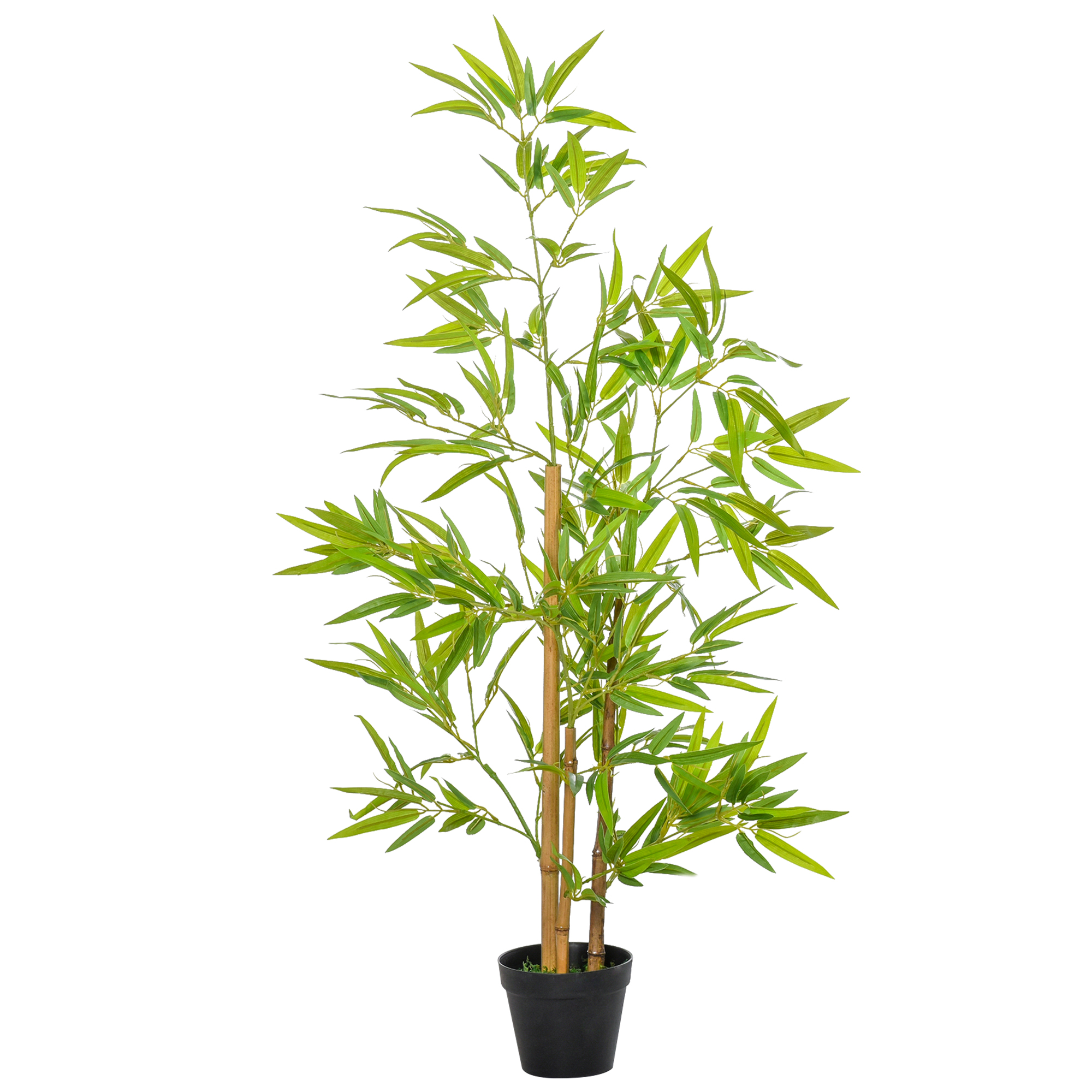 Set of 2 Artificial Bamboo Trees Decorative Plant with Nursery Pot for Indoor Outdoor Décor, 120cm - Life Essentials