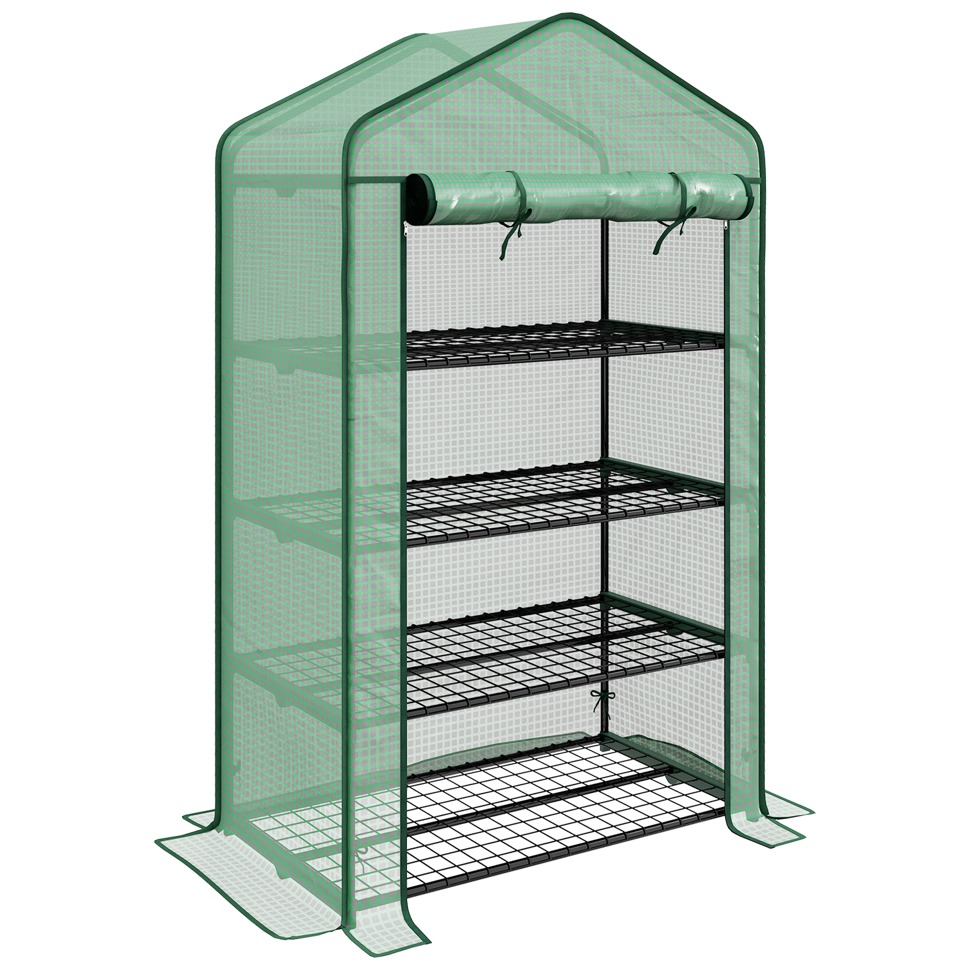 Jones Four-Tier Mini Greenhouse with Reinforced Plastic Cover - Life Essentials