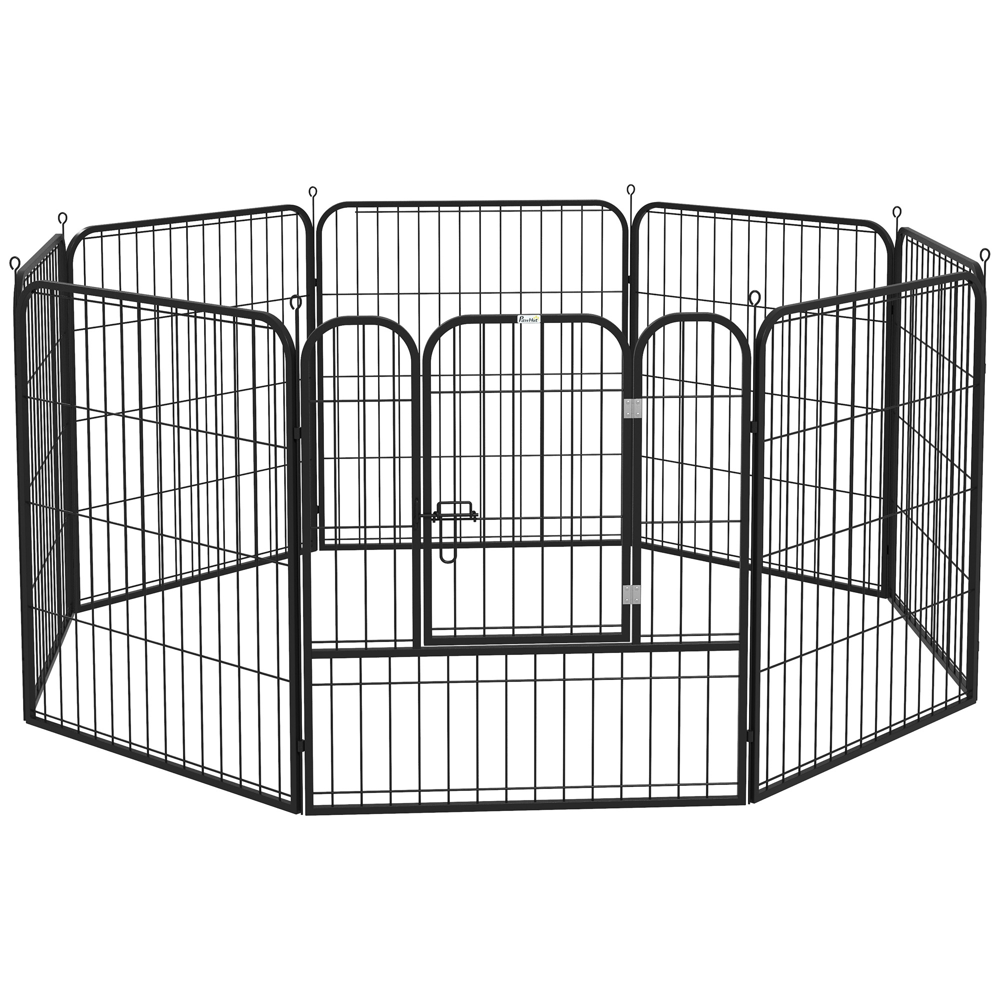 Heavy Duty 8 Panel Dog Play Pen Pet Playpen for Puppy Rabbit Enclosure Foldable Indoor Outdoor 80 x 80 cm - Life Essentials