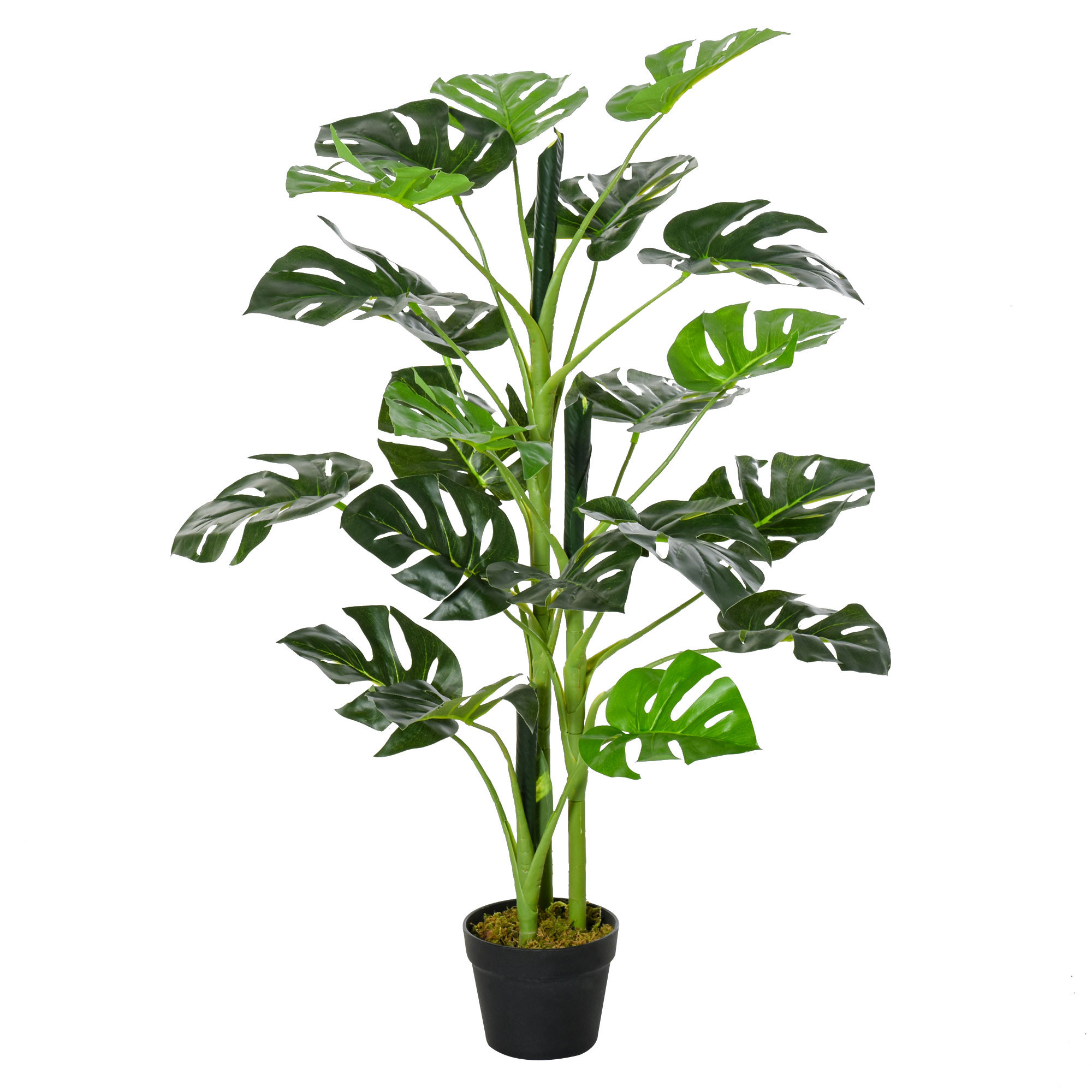 100cm/3.3FT Artificial Monstera Tree Decorative Cheese Plant 21 Leaves with Nursery Pot, Fake Tropical Palm Tree for Indoor Outdoor Décor - Life 