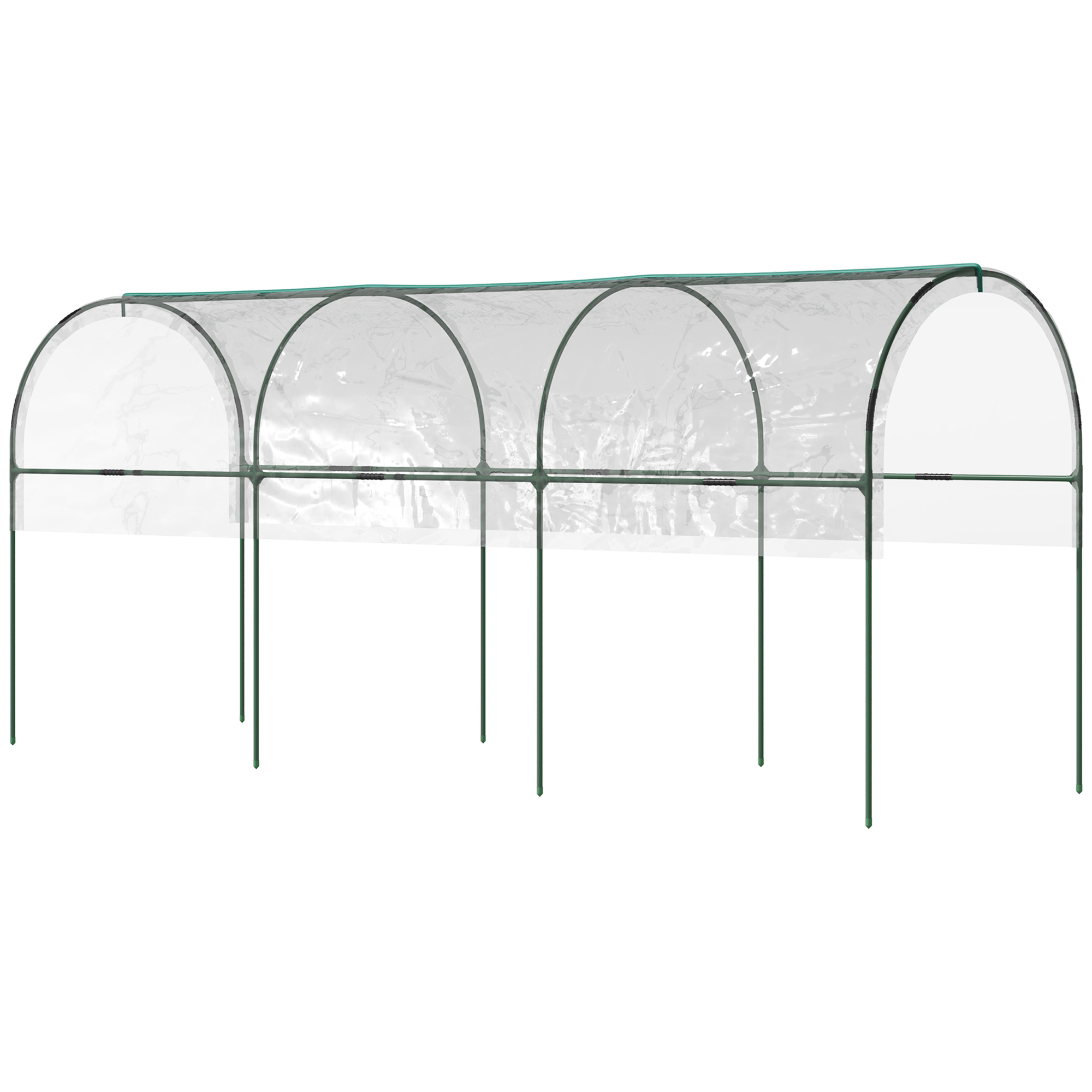 Tunnel Tomato Greenhouse with 4 Hoops and Top Tap, Pointed Bottom and Guy Ropes, Clear - Life Essentials