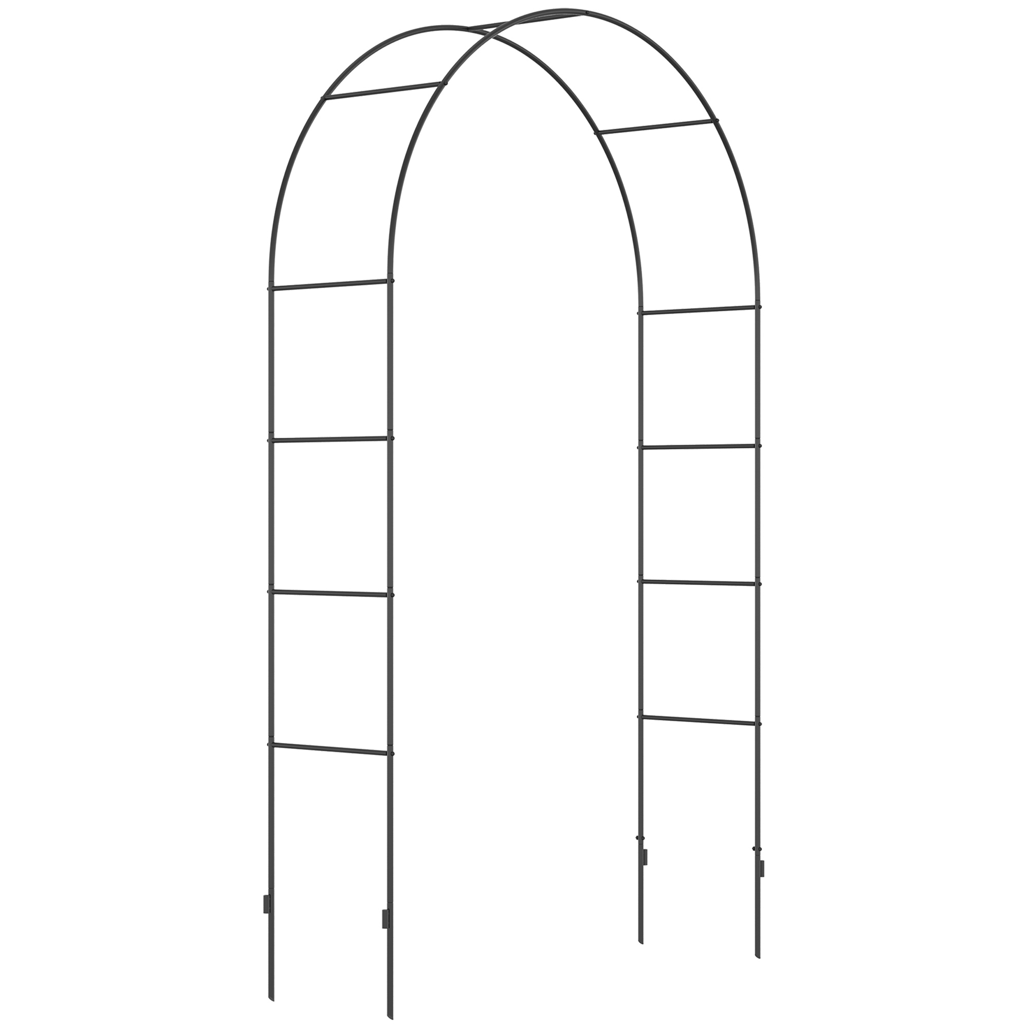 SUNVISTA Outdoor Garden Arch, Metal Garden Arbor for Climbing Plants, Roses, Vines, Wedding Arch for Outdoor, 140L x 40W x 240H cm, Black - Life 