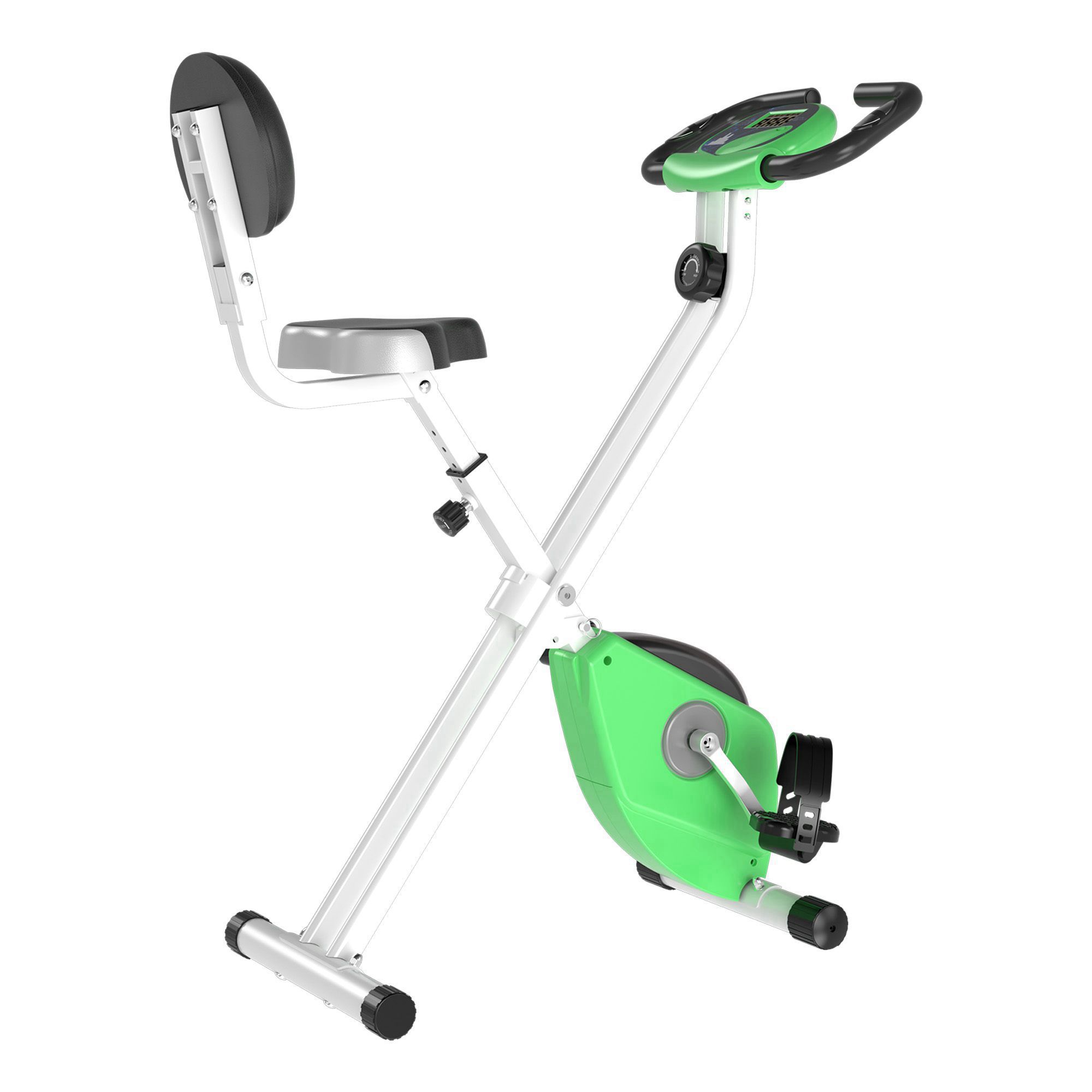 BLENWOOD Folding Exercise Bike with LCD Monitor - Green - Life Essentials