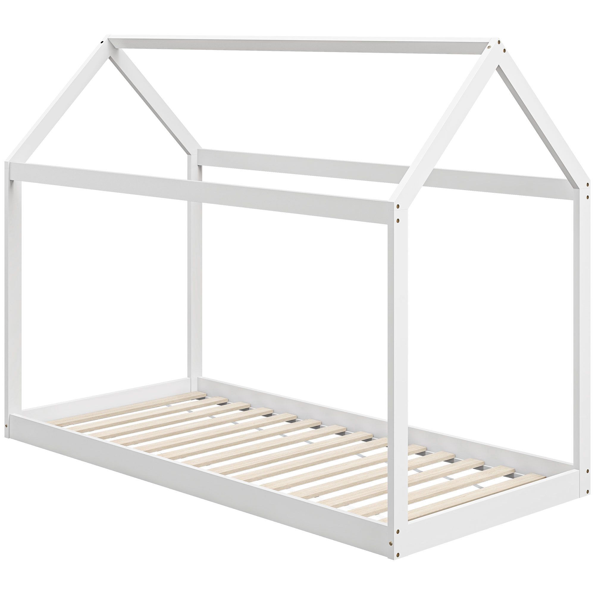 Scott Single Bed Frame House Scandinavian Style - White - Life Essentials