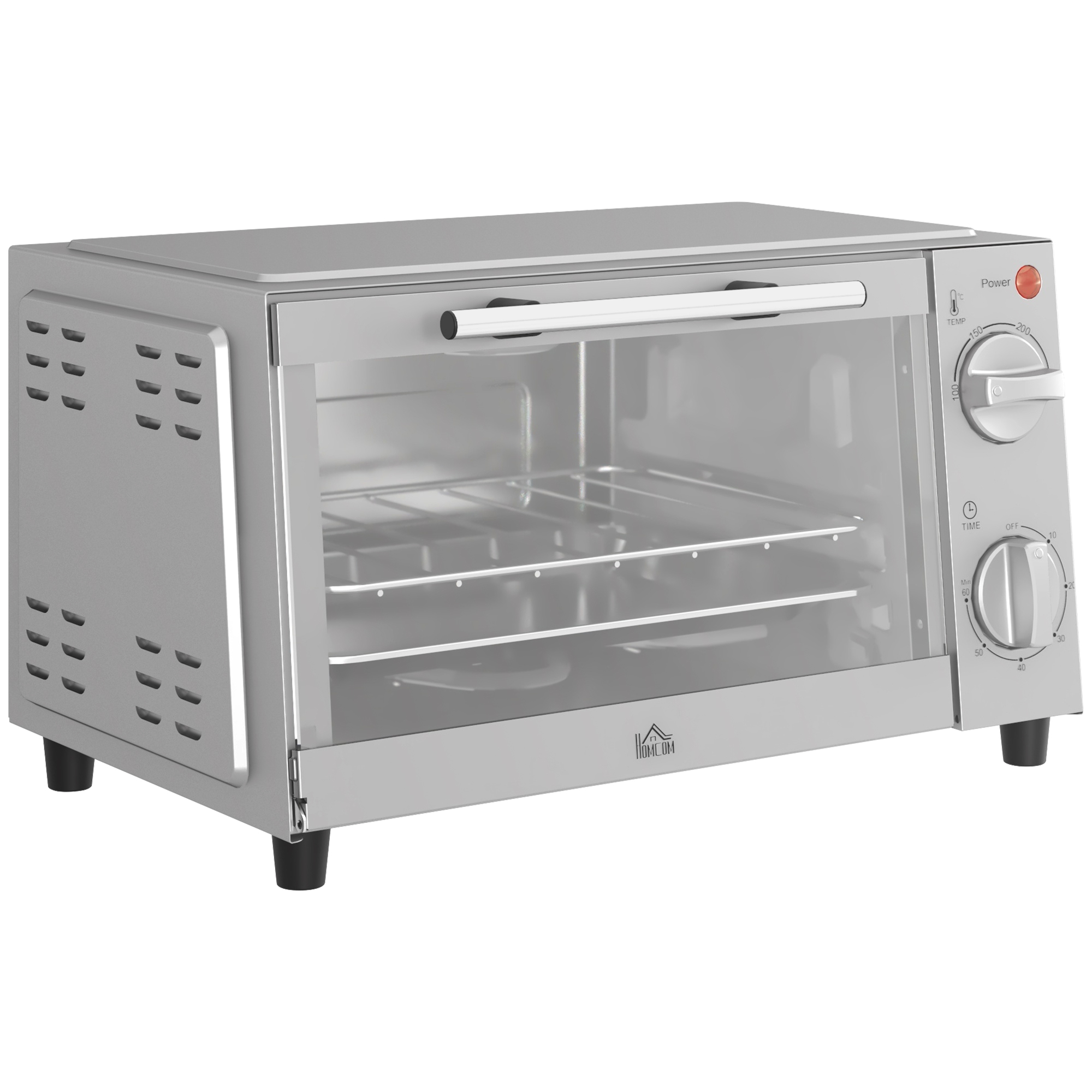 Scott 9L Countertop Electric Grill Toaster Oven with Timer - Silver - Life Essentials
