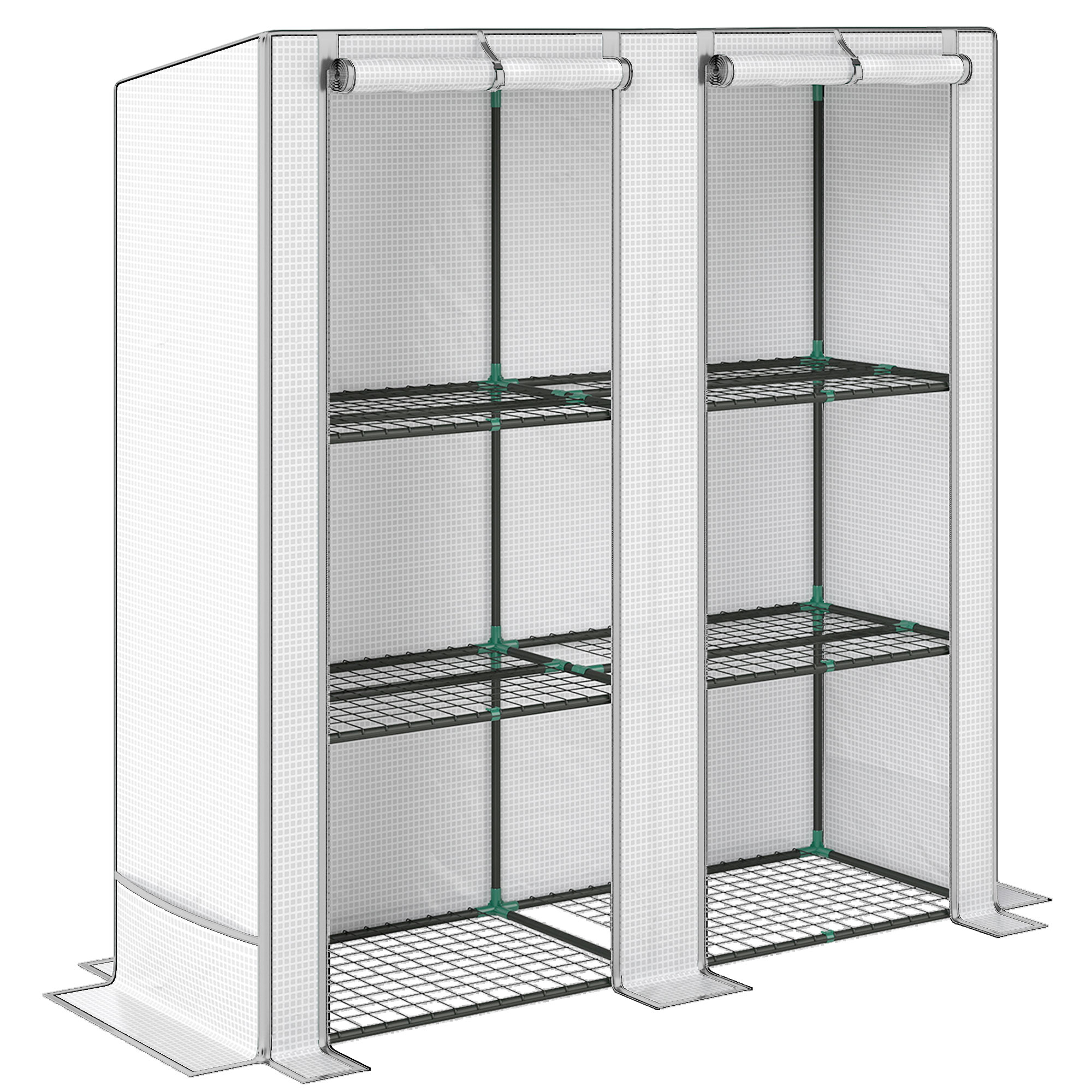 SUNVISTA Three-Tier Mini Greenhouse with Grey Edges- White - Life Essentials