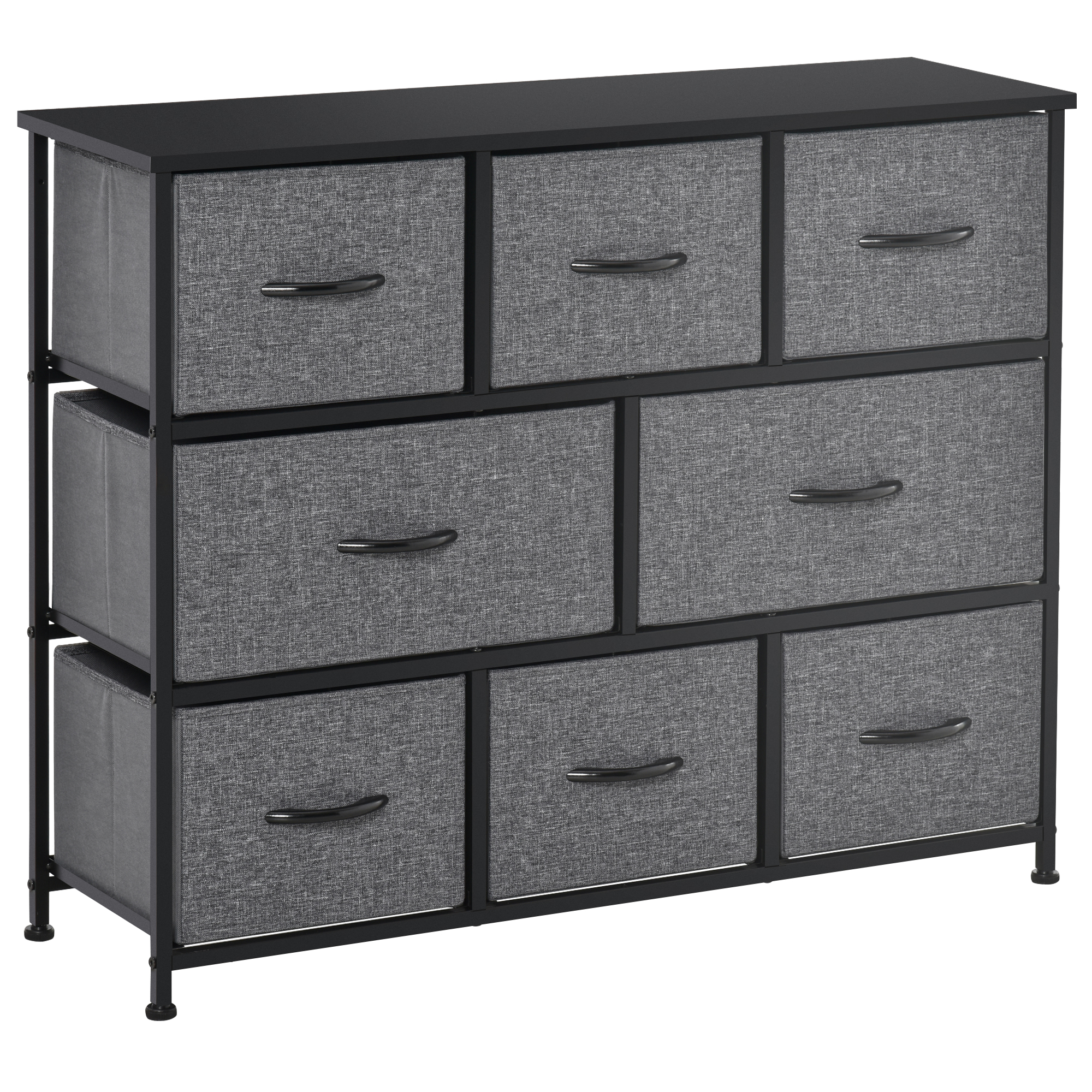 TANKIS Grey Chest of Drawers - Medium-sized, 8 Drawers, Fabric Drawers - Life Essentials