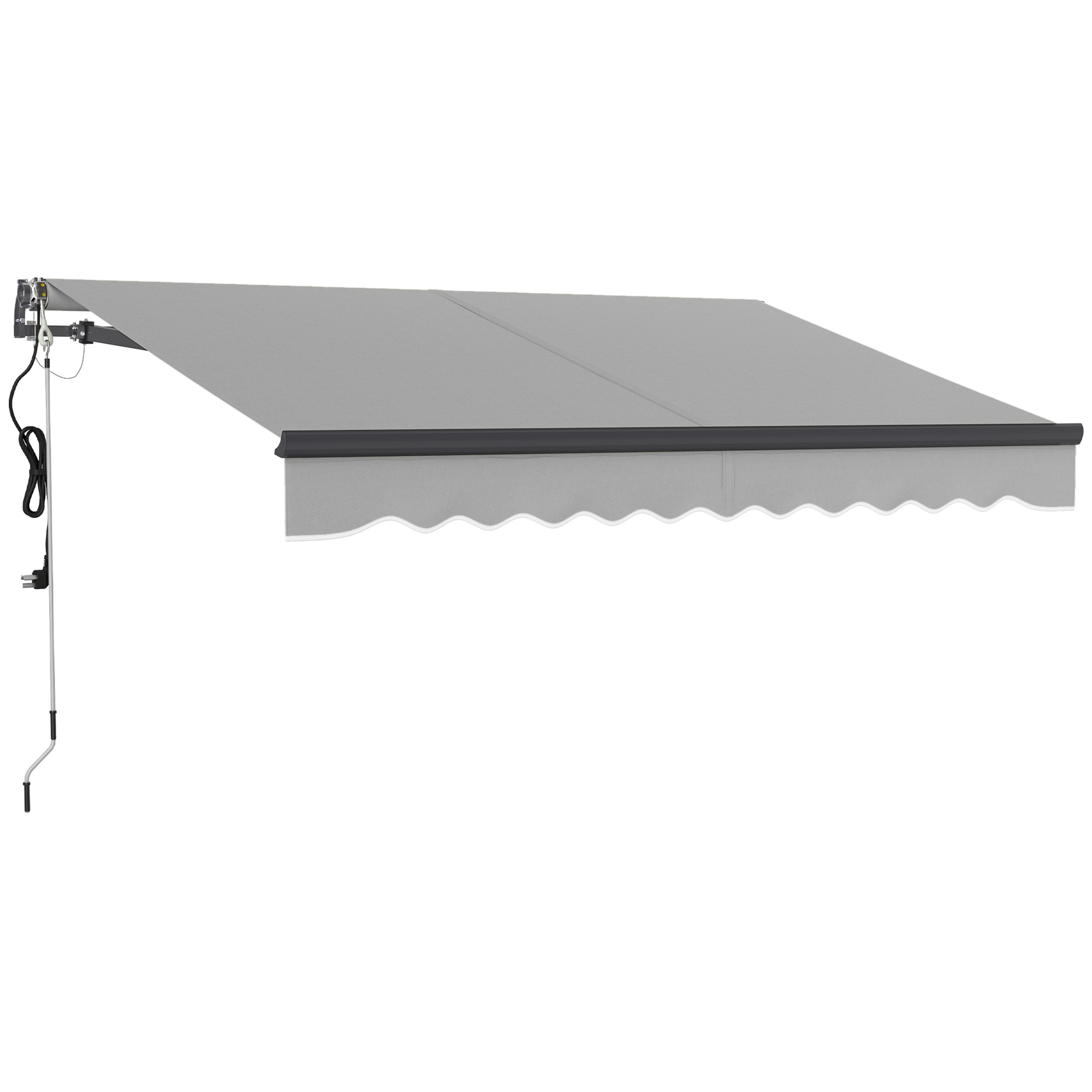 SUNVISTA 3x2.5m Electric Awning with Remote, Retractable Aluminium Sun Shade, UV30+ - Light Grey - Life Essentials