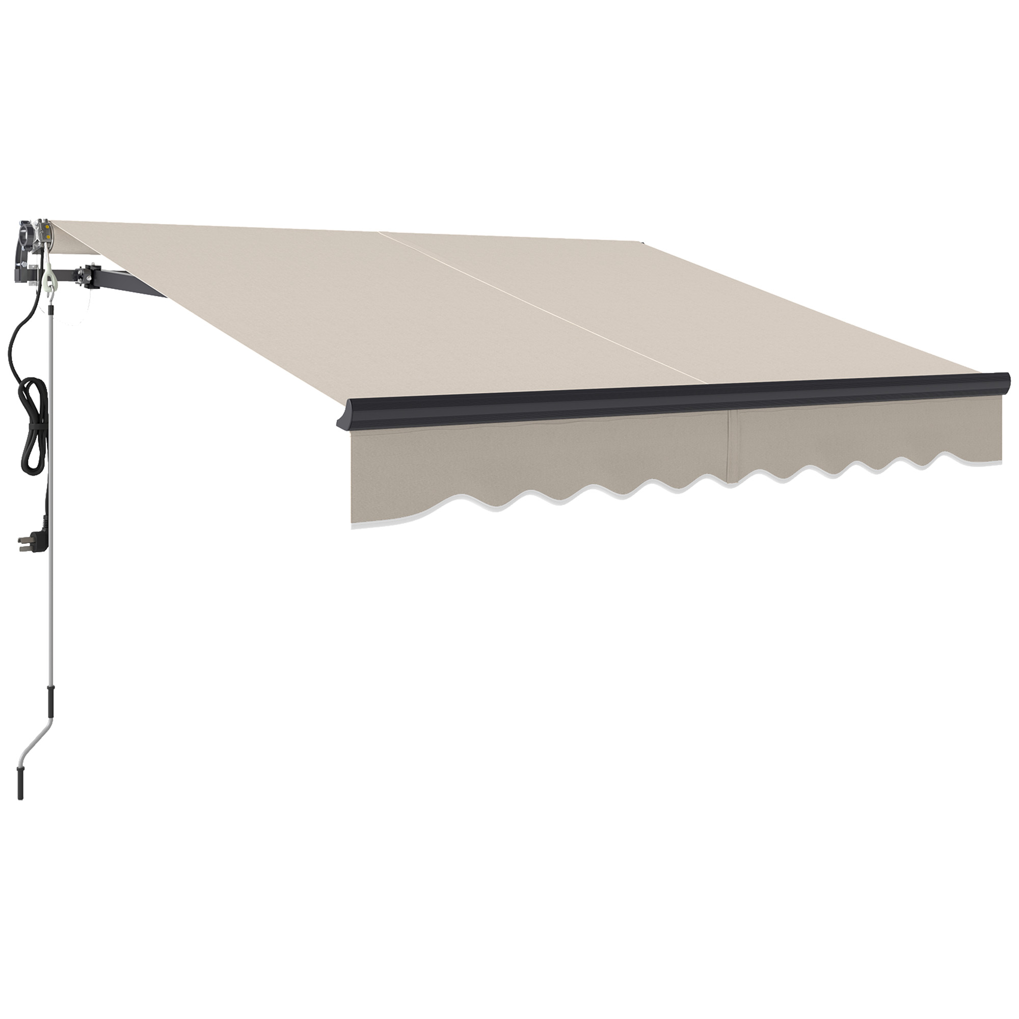 SUNVISTA 2.5x2m Electric Awning with Remote, Retractable Sun Shade Canopy, UV30+ Aluminium Frame - Beige - Life Essentials