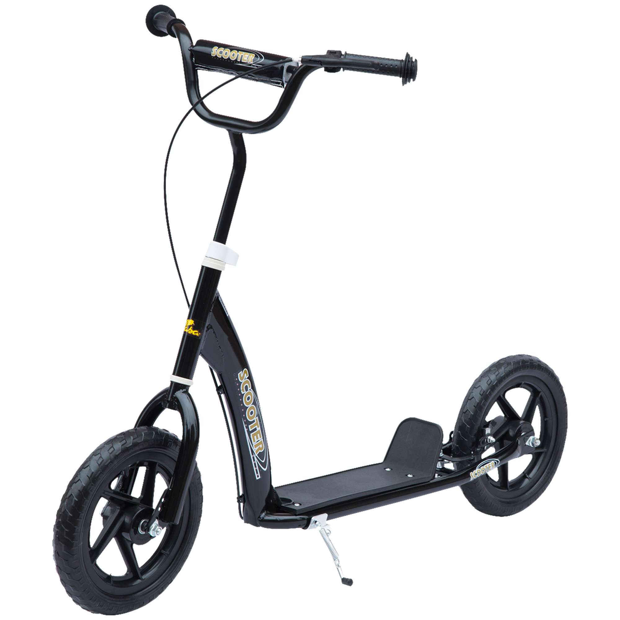 Teen Push Scooter Kids Children Stunt Scooter Bike Bicycle Ride On 12" EVA Tyres, Black - Life Essentials