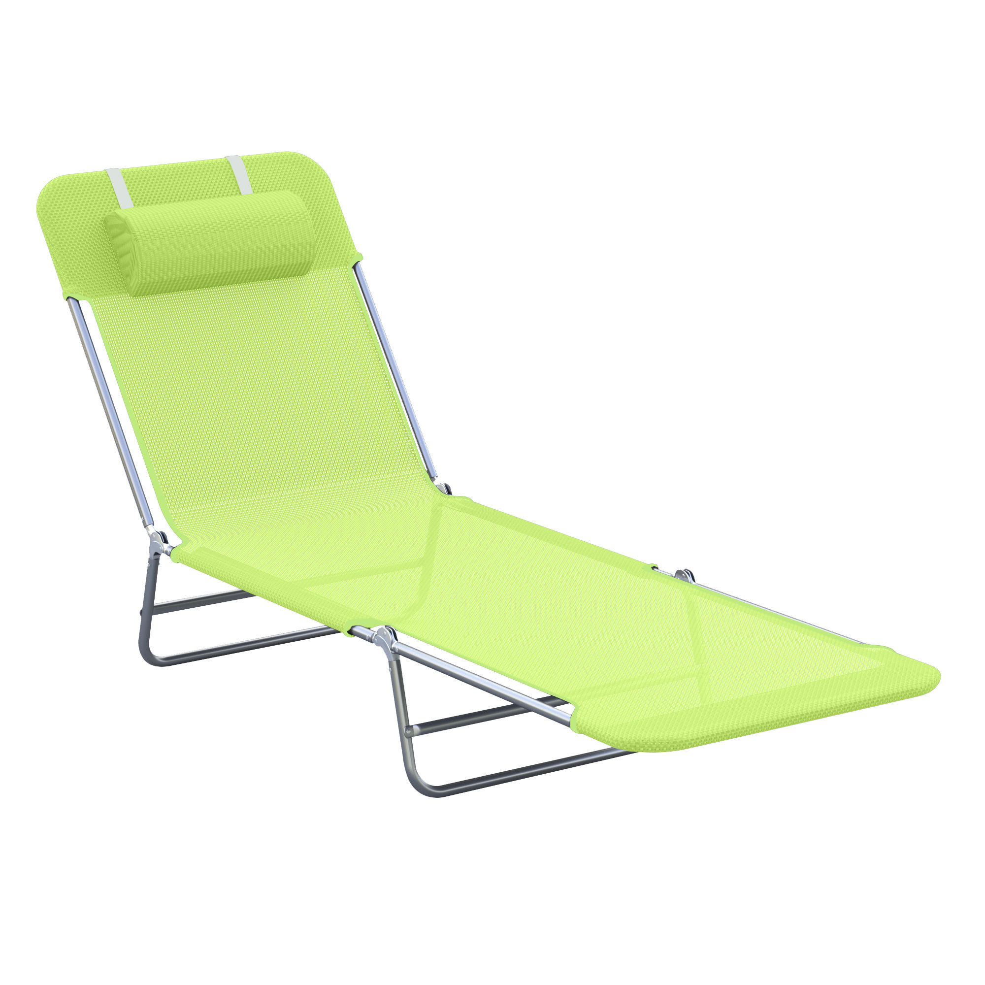 Sun Bed Chair Garden Lounger Recliner Adjustable Back Relaxer Chair Furniture Green - Life Essentials