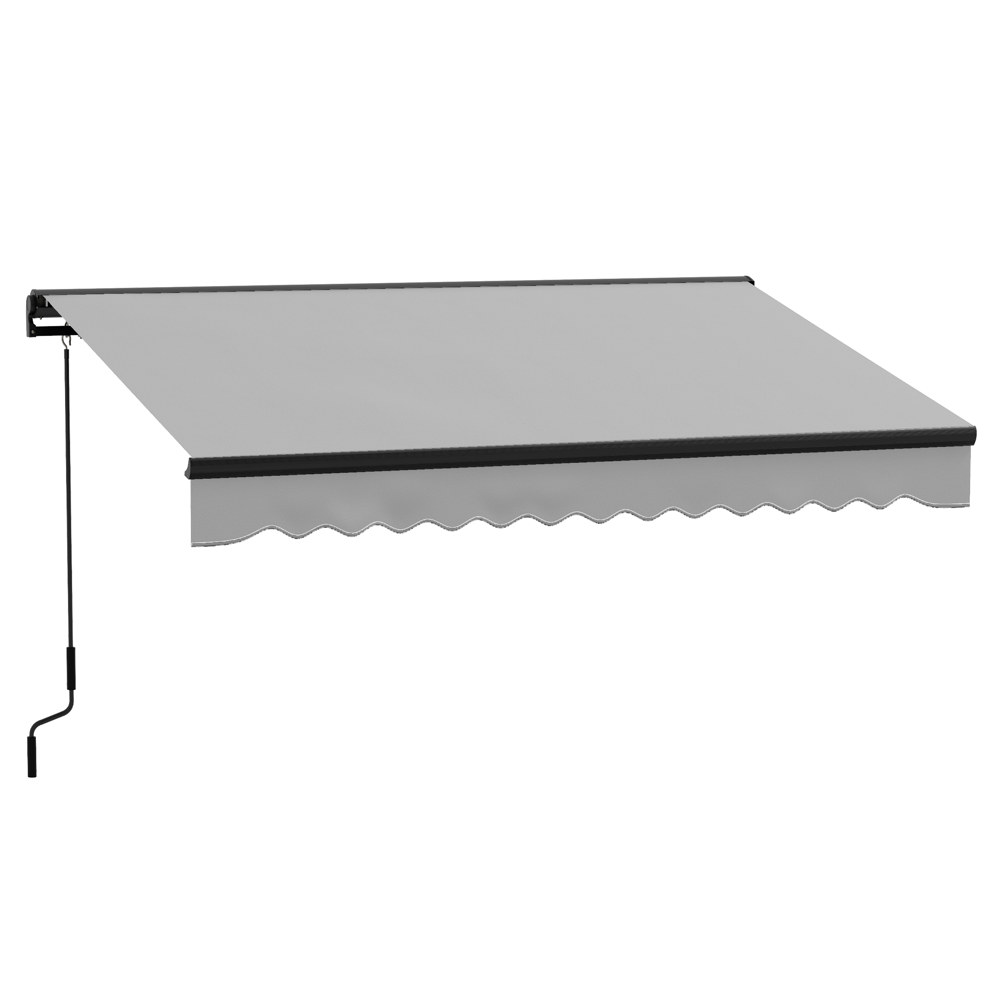 3 x 2m Aluminium Frame Electric Awning, Retractable Awning Sun Canopies for Patio Door Window, Light Grey - Life Essentials