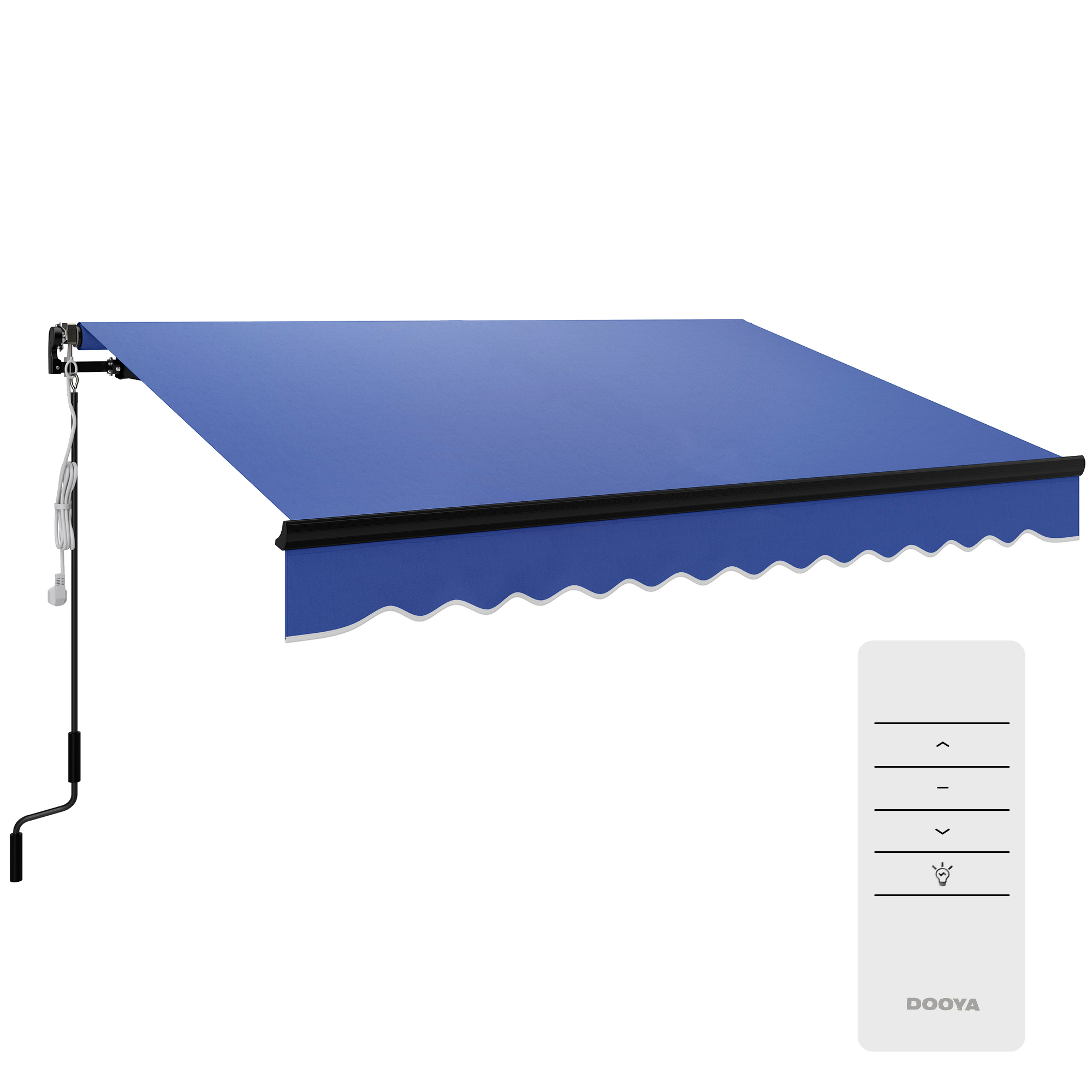 SUNVISTA 3 x 2.5m Electric Awning with LED Light and Remote Controller, Blue - Life Essentials