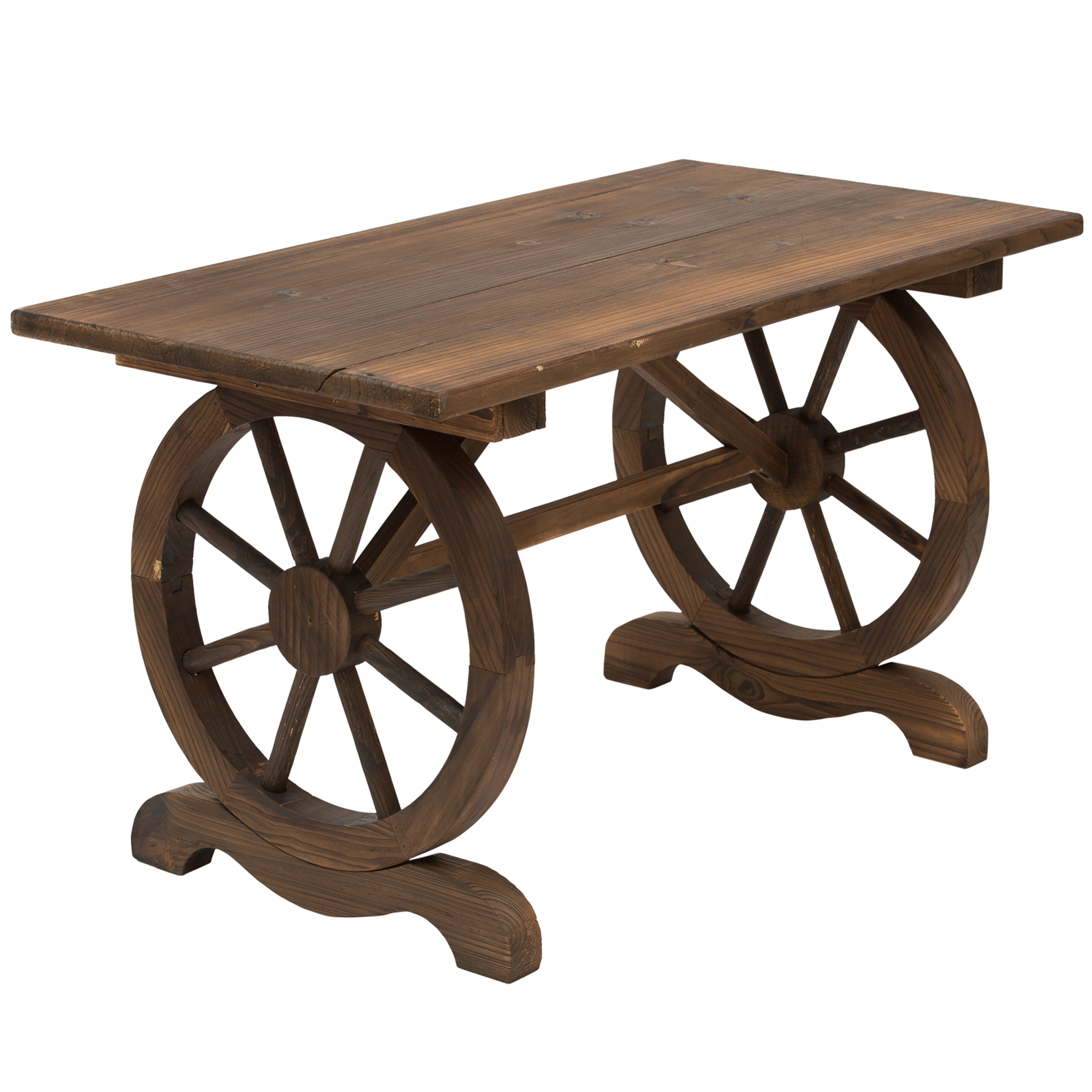 Outdoor Garden Coffee Table Dinning Table Patio Display Desk Natural Fir Wood Water-Resistant - Life Essentials